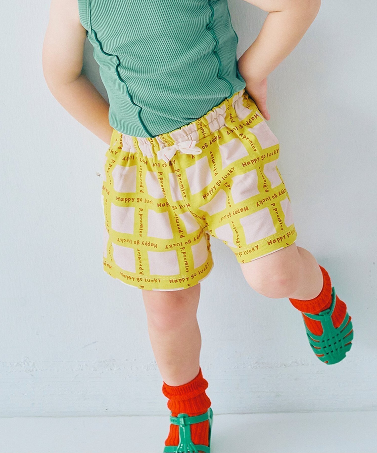 【エフオー オンラインストア/F.O.Online Store / KIDS】のバリエーションミニ裏毛ハーフパンツ インテリア・キッズ・メンズ・レディースファッション・服の通販 founy(ファウニー) 　ファッション　Fashion　キッズファッション　Fashion for Kids　ボトムス　Bottoms　ハーフ　Half, Half-Length　プリント　Print, Printed Pattern　おすすめ　Recommended / Our Picks　夏　Summer　イエロー|ID: prp329100004983695 ipo3291000000037333593