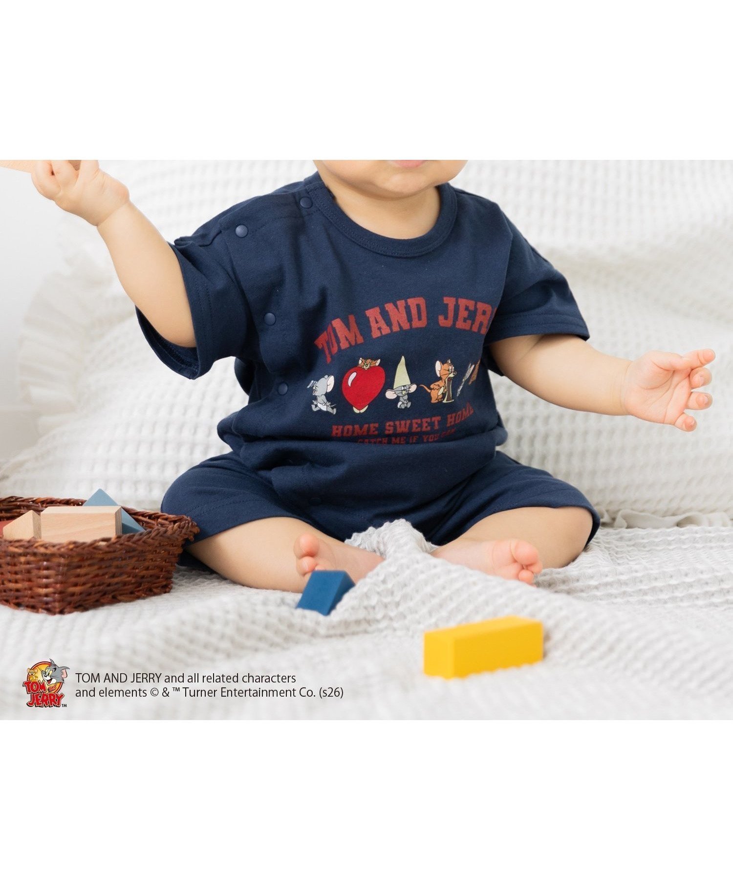 【チルツー/chil2 / KIDS】のトムとジェリー 半袖カバーオール インテリア・キッズ・メンズ・レディースファッション・服の通販 founy(ファウニー) 　ファッション　Fashion　キッズファッション　Fashion for Kids　イラスト　Illustration　人気　Popular, Best Seller　半袖　Short Sleeve, Half Sleeve　Dジェリーとタフィー/ネイビー|ID: prp329100004983701 ipo3291000000037333628