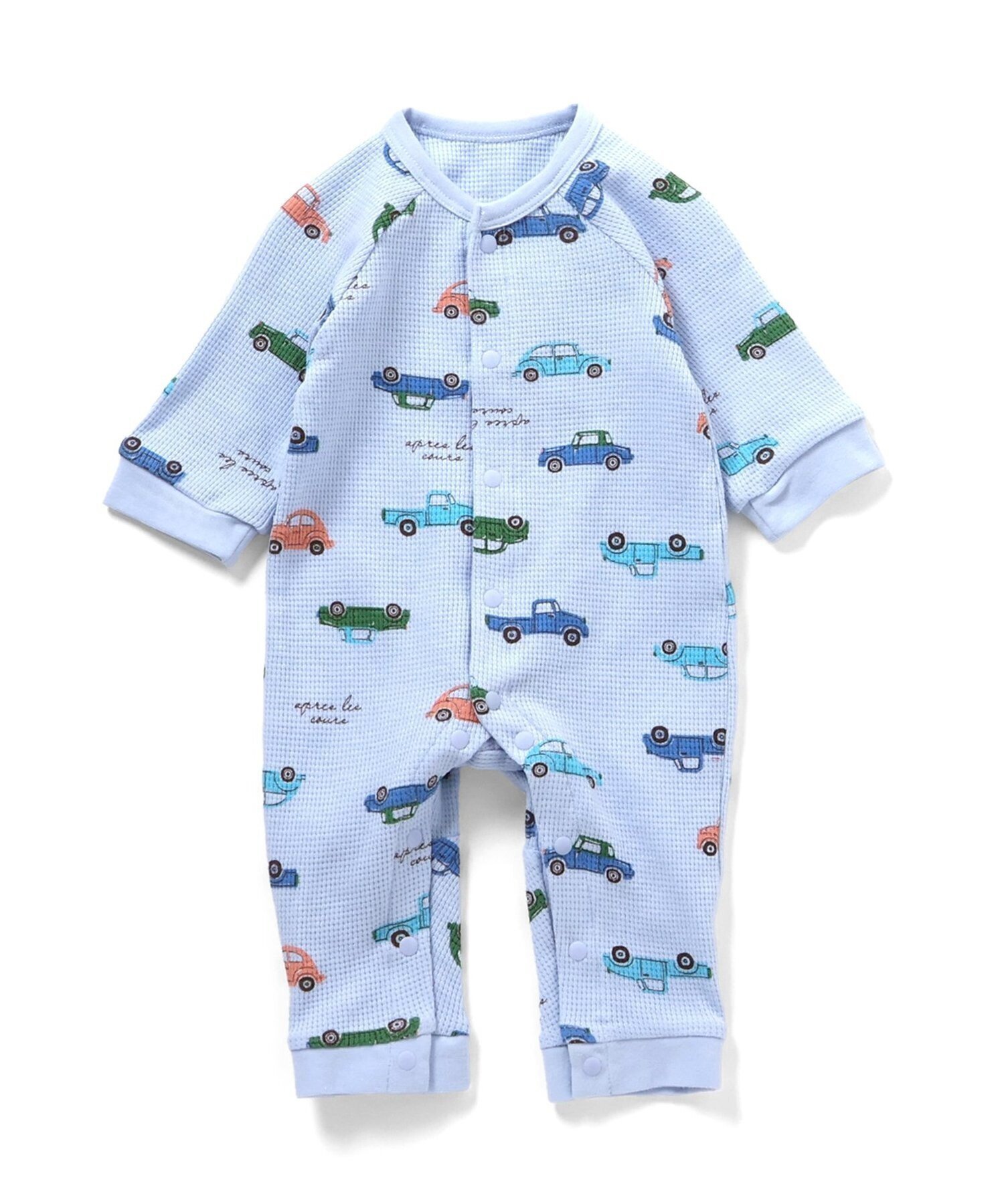 【エフオー オンラインストア/F.O.Online Store / KIDS】のワッフルカバーオール インテリア・キッズ・メンズ・レディースファッション・服の通販 founy(ファウニー) 　ファッション　Fashion　キッズファッション　Fashion for Kids　ギフト プレゼント　Gift / Present　ベビー　Baby, Babywear　ロンパース　Romper, Jumpsuit　ワッフル　Waffle, Waffle Knit　サックス|ID: prp329100004983706 ipo3291000000037333664