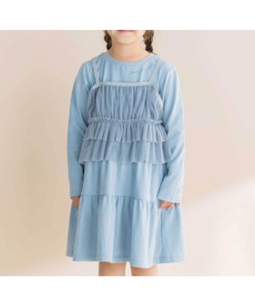 【ベベ オンライン ストア/BEBE ONLINE STORE / KIDS】のラメチュールキャミx天竺ワンピースセット(80~130cm) 大人の最旬トレンドファッション＆コーディネート founy(ファウニー) ファッション Fashion キッズファッション Fashion for Kids ワンピース Dresses キャミソール Camisole, Spaghetti Strap Top ギャザー Gathered, Ruffled チュール Tulip, Tulip Motif トレンド Trend, Trending Now ワンポイント One Point, Statement Accent A/W・秋冬 Autumn/Winter 2025年 2025 2025-2026秋冬・A/W Autumn/Winter 2025–26 AW25–26 |ID:prp329100004983707