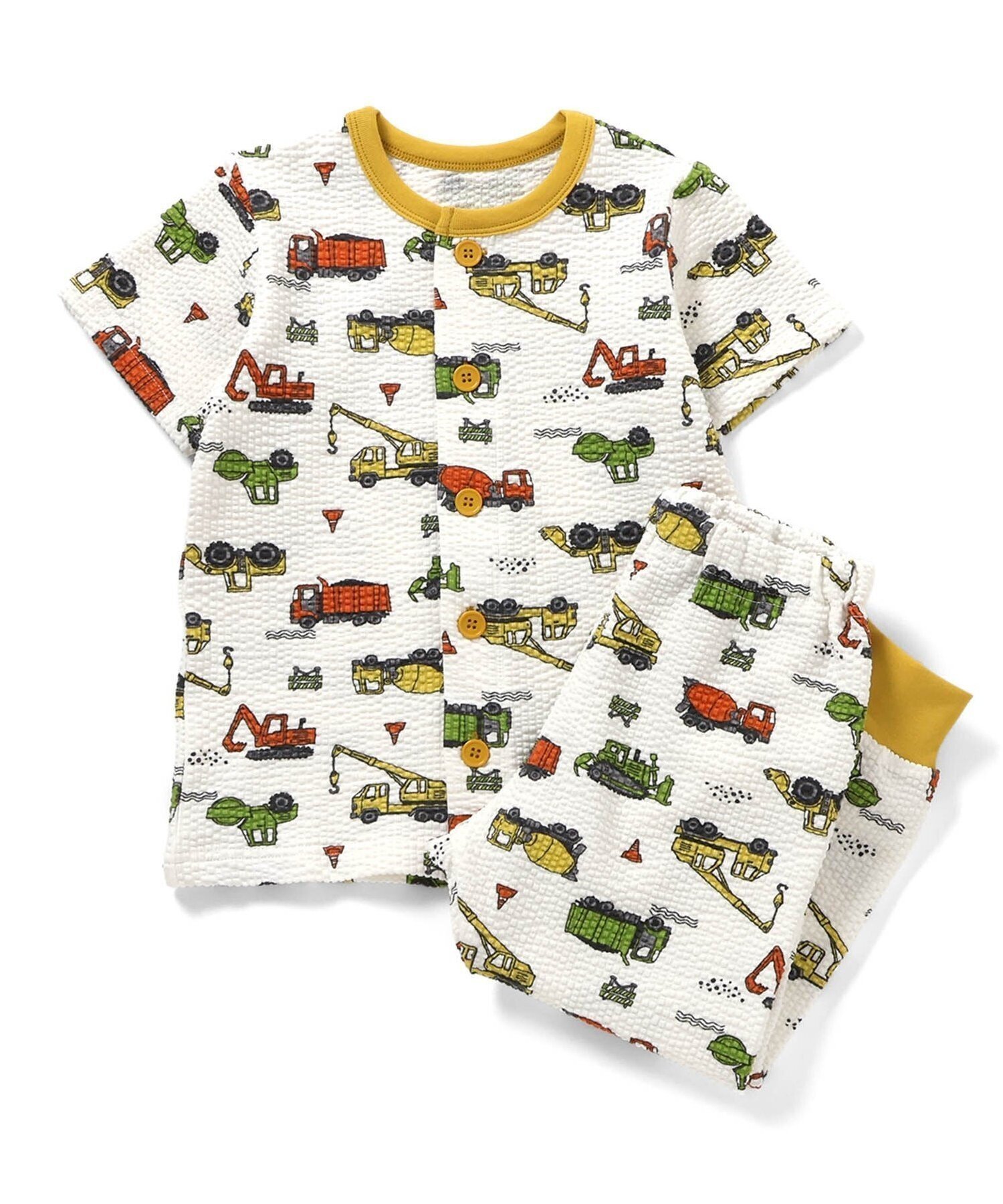 【エフオー オンラインストア/F.O.Online Store / KIDS】の【リンク】はたらく車柄パジャマ インテリア・キッズ・メンズ・レディースファッション・服の通販 founy(ファウニー) 　ファッション　Fashion　キッズファッション　Fashion for Kids　カラフル　Colorful Design　パジャマ　Pajamas, Sleepwear　人気　Popular, Best Seller　アイボリー|ID: prp329100004983709 ipo3291000000037333675