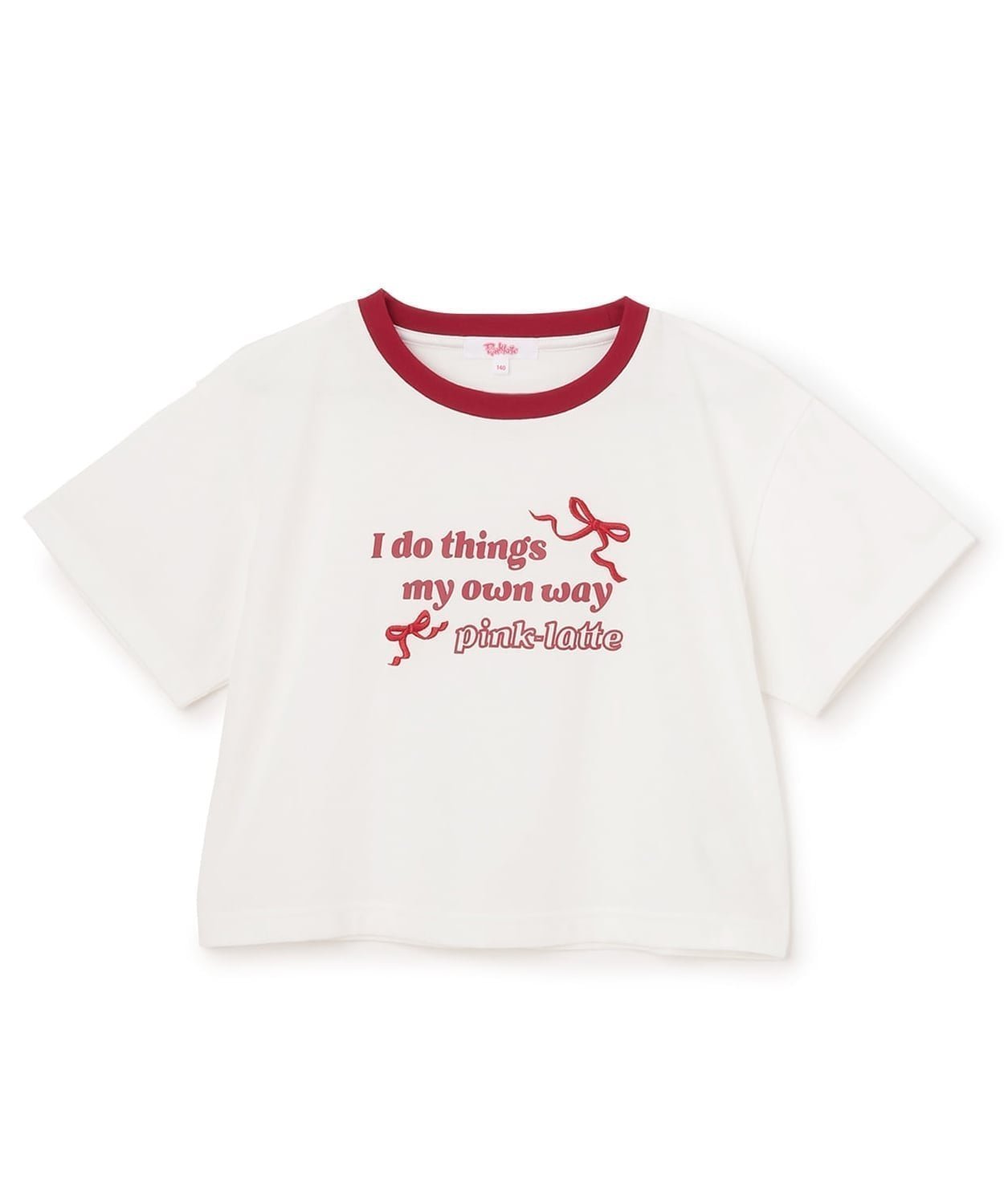 【ナルミヤ オンライン/NARUMIYA ONELINE / KIDS】の【デイリープライス】リボンリンガー半袖Tシャツ インテリア・キッズ・メンズ・レディースファッション・服の通販 founy(ファウニー) 　ファッション　Fashion　キッズファッション　Fashion for Kids　おすすめ　Recommended / Our Picks　ガーリー　Girly, Feminine Style　スマート　Smart, Elegant　プリーツ　Pleats, Pleated　ポケット　Pocket, Pocket Detail　リボン　Ribbon, Bow　入学式　Entrance Ceremony　半袖　Short Sleeve, Half Sleeve　オフ ホワイト|ID: prp329100004983728 ipo3291000000037333814