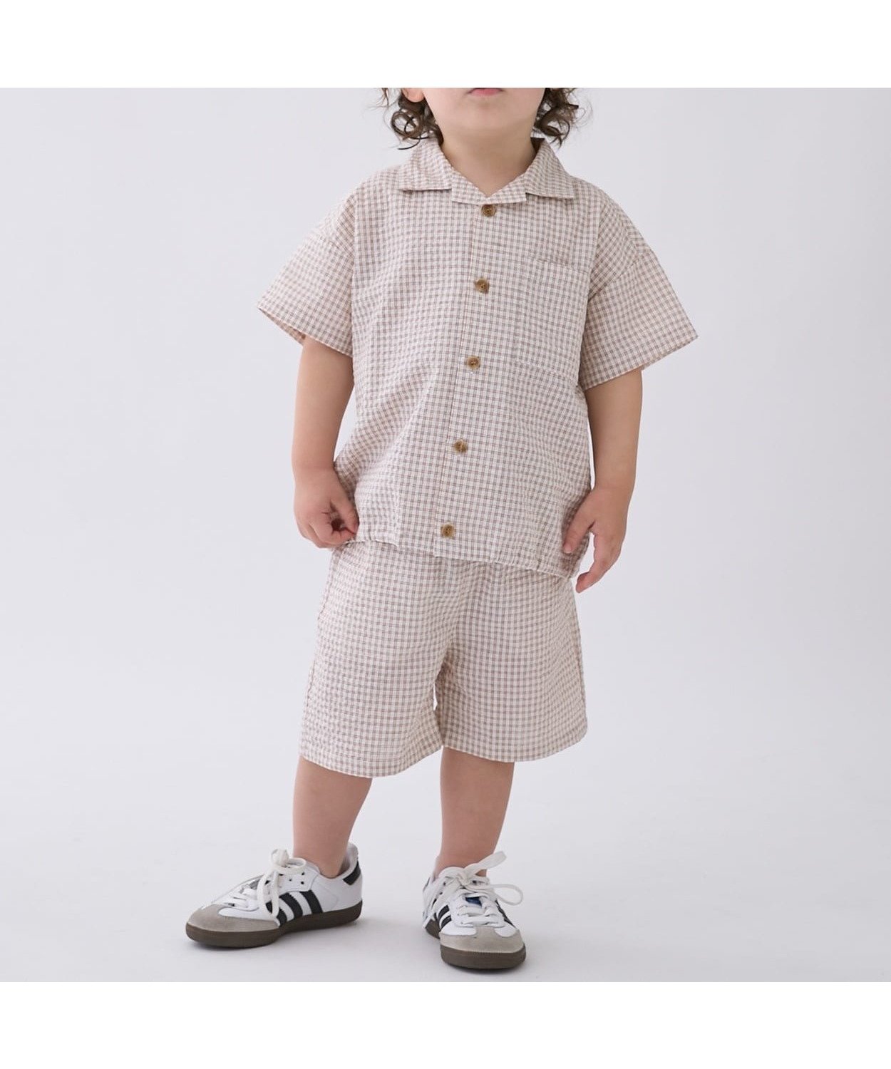 【ナルミヤ オンライン/NARUMIYA ONELINE / KIDS】のチェック布帛セットアップ インテリア・キッズ・メンズ・レディースファッション・服の通販 founy(ファウニー) 　ファッション　Fashion　キッズファッション　Fashion for Kids　セットアップ　Set-Up, Coordinated Outfit　チェック　Check, Plaid, Tartan　ポケット　Pocket, Pocket Detail　エレガント 上品　Elegant　ベージュ|ID: prp329100004983729 ipo3291000000037333818