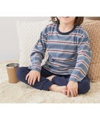 【デビロック/devirock / KIDS】の綿100% やわらか ボーダー 長袖パジャマ パジャマ ルームウェア 25AW 大人の最旬トレンドファッション＆コーディネート founy(ファウニー) ファッション Fashion キッズファッション Fashion for Kids なめらか Smooth, Silky Texture 長袖 Long Sleeve, Full Sleeve パジャマ Pajamas, Sleepwear ボーダー Border, Stripe おすすめ Recommended / Our Picks お家時間・ステイホーム Stay Home / At Home 旅行 Travel 2025年 2025 2025-2026秋冬・A/W Autumn/Winter 2025–26 AW25–26 thumbnail 004-ブルーグレー-ネイビー|ID: prp329100004983735 ipo3291000000037333845