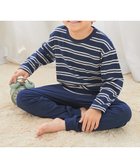 【デビロック/devirock / KIDS】の綿100% やわらか ボーダー 長袖パジャマ パジャマ ルームウェア 25AW 大人の最旬トレンドファッション＆コーディネート founy(ファウニー) ファッション Fashion キッズファッション Fashion for Kids なめらか Smooth, Silky Texture 長袖 Long Sleeve, Full Sleeve パジャマ Pajamas, Sleepwear ボーダー Border, Stripe おすすめ Recommended / Our Picks お家時間・ステイホーム Stay Home / At Home 旅行 Travel 2025年 2025 2025-2026秋冬・A/W Autumn/Winter 2025–26 AW25–26 thumbnail 002-ネイビー|ID: prp329100004983735 ipo3291000000037333847