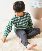 【デビロック/devirock / KIDS】の綿100% やわらか ボーダー 長袖パジャマ パジャマ ルームウェア 25AW 大人の最旬トレンドファッション＆コーディネート founy(ファウニー) ファッション Fashion キッズファッション Fashion for Kids なめらか Smooth, Silky Texture 長袖 Long Sleeve, Full Sleeve パジャマ Pajamas, Sleepwear ボーダー Border, Stripe おすすめ Recommended / Our Picks お家時間・ステイホーム Stay Home / At Home 旅行 Travel 2025年 2025 2025-2026秋冬・A/W Autumn/Winter 2025–26 AW25–26 thumbnail 003-ボトルグリーン|ID: prp329100004983735 ipo3291000000037333848