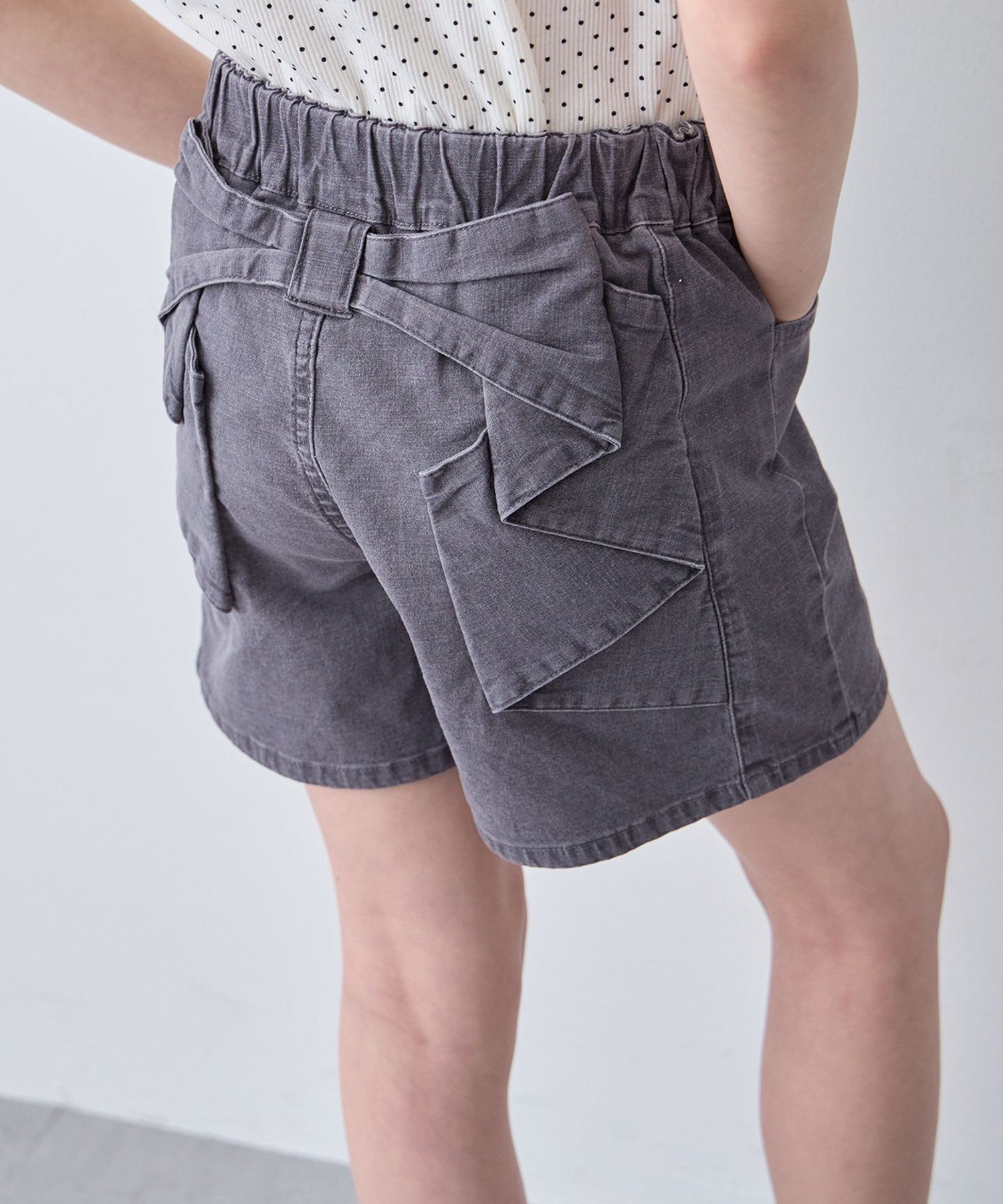【エニー/ANY / KIDS】の【洗濯機可能】バックリボン ショートパンツ インテリア・キッズ・メンズ・レディースファッション・服の通販 founy(ファウニー) 　ファッション　Fashion　キッズファッション　Fashion for Kids　ボトムス　Bottoms　ショート　Short, Short Length　ポケット　Pocket, Pocket Detail　リボン　Ribbon, Bow　ロング　Long, Long-Length　夏　Summer　ブラック[005]|ID: prp329100004983744 ipo3291000000037333919