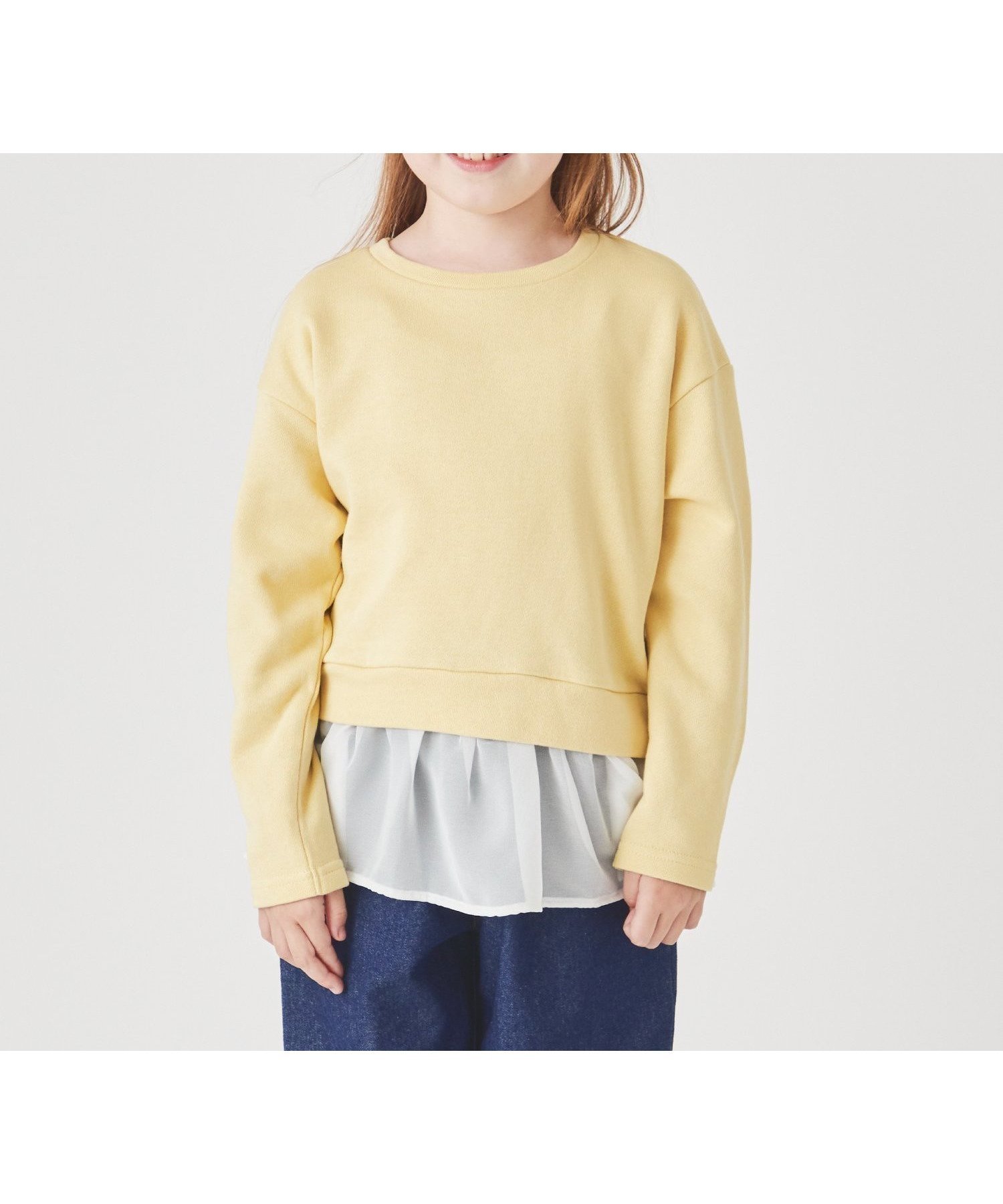 【エバ―クローゼット/ever closet / KIDS】のフリル付きトップス インテリア・キッズ・メンズ・レディースファッション・服の通販 founy(ファウニー) 　ファッション　Fashion　キッズファッション　Fashion for Kids　トップス・カットソー　Cut & Sew Tops　吸水　Absorbent, Quick-Dry　シフォン　Chiffon, Lightweight Fabric　トレンド　Trend, Trending Now　ドッキング　Docking, Mixed Material　人気　Popular, Best Seller　フリル　Frill, Ruffle　ラベンダー　Lavender　楽ちん　Easy Fit, Comfortable　再入荷　Restock / Back in Stock　ハニーホワイト|ID: prp329100004983747 ipo3291000000037333938