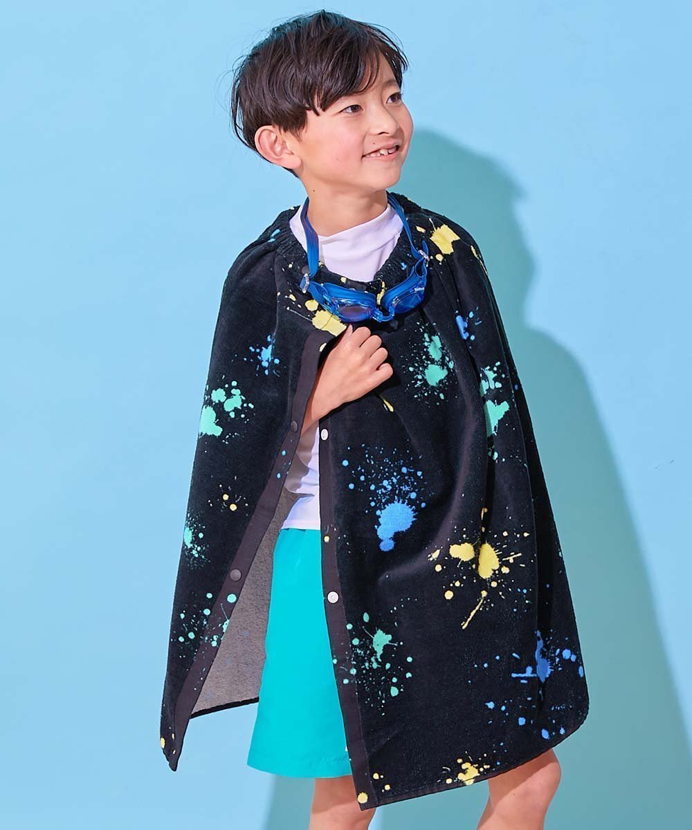 【デビロック/devirock / KIDS】のラップタオル 60cm 子供服 キッズ 男の子 女の子 タオル ラップタオル 26SS インテリア・キッズ・メンズ・レディースファッション・服の通販 founy(ファウニー) 　ファッション　Fashion　キッズファッション　Fashion for Kids　吸水　Absorbent, Quick-Dry　タオル　Towel, Bath Towel　ラップ　Wrap, Wrap Design　2026年　2026　2026春夏・S/S　Spring/Summer 2026 SS26　010-ペンキ-ブラック|ID: prp329100004983748 ipo3291000000037333947