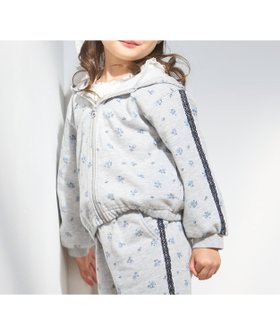 【ナルミヤ オンライン/NARUMIYA ONELINE / KIDS】の【リンク/防花粉】花柄ジップパーカー 大人の最旬トレンドファッション＆コーディネート founy(ファウニー) ファッション Fashion キッズファッション Fashion for Kids ポケット Pocket, Pocket Detail レース Lace, Lace Fabric エレガント 上品 Elegant |ID:prp329100004983753