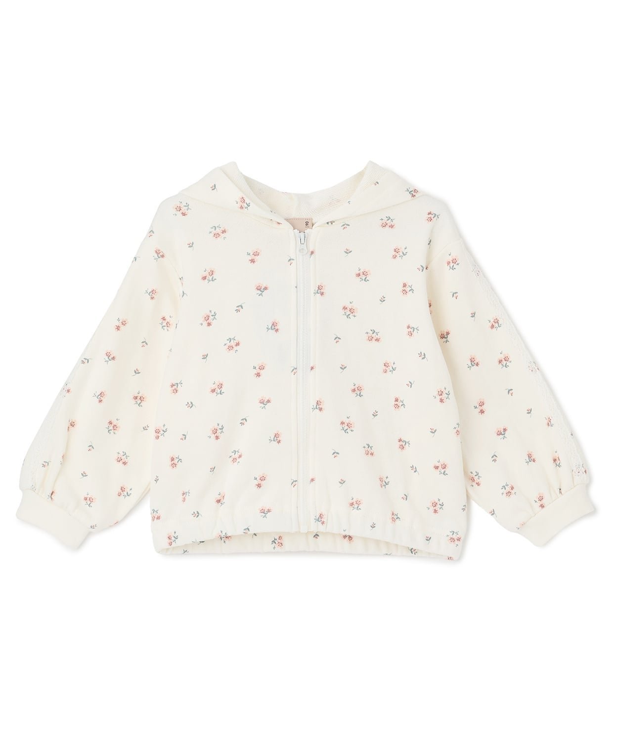 【ナルミヤ オンライン/NARUMIYA ONELINE / KIDS】の【リンク/防花粉】花柄ジップパーカー インテリア・キッズ・メンズ・レディースファッション・服の通販 founy(ファウニー) 　ファッション　Fashion　キッズファッション　Fashion for Kids　ポケット　Pocket, Pocket Detail　レース　Lace, Lace Fabric　エレガント 上品　Elegant　アイボリー|ID: prp329100004983753 ipo3291000000037333986
