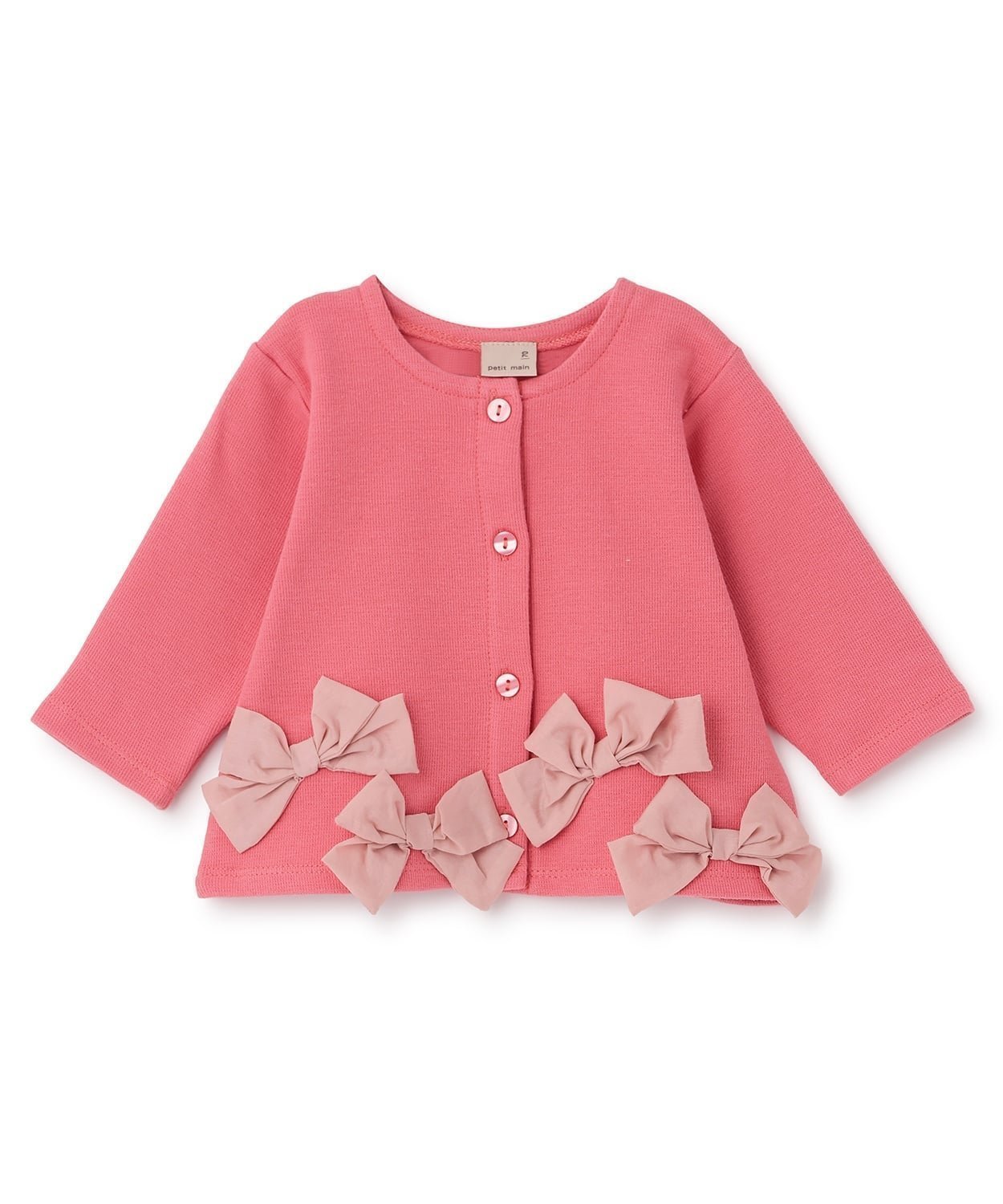 【ナルミヤ オンライン/NARUMIYA ONELINE / KIDS】の【リンク】リボンカーディガン インテリア・キッズ・メンズ・レディースファッション・服の通販 founy(ファウニー) 　ファッション　Fashion　キッズファッション　Fashion for Kids　カットソー　Cut and Sewn Top　カーディガン　Cardigan, Knitwear　ボトム　Bottoms, Lower Wear　ポケット　Pocket, Pocket Detail　リボン　Ribbon, Bow　チェリー ピンク|ID: prp329100004983754 ipo3291000000037333989