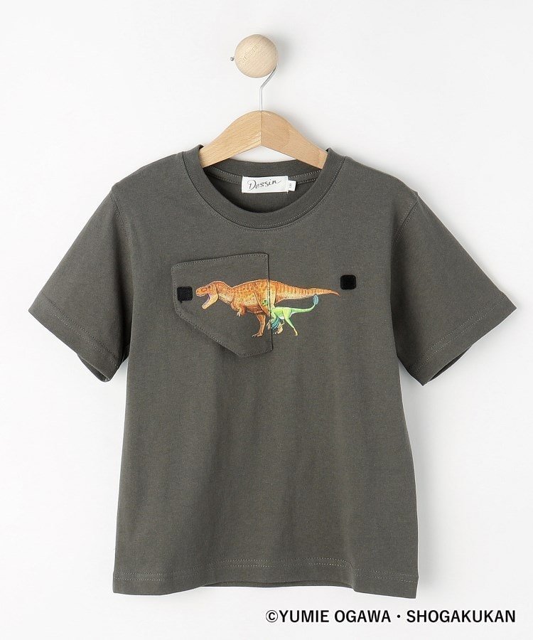 【デッサン/Dessin / KIDS】の【小学館の図鑑NEO コラボ】恐竜Tシャツ インテリア・キッズ・メンズ・レディースファッション・服の通販 founy(ファウニー) 　ファッション　Fashion　キッズファッション　Fashion for Kids　おすすめ　Recommended / Our Picks　コラボ　Collaboration, Collab　ショーツ　Shorts, Short Pants　シンプル　Simple, Minimal　スマート　Smart, Elegant　デニム　Denim, Jeans Material　チャコールグレー|ID: prp329100004983755 ipo3291000000037333993