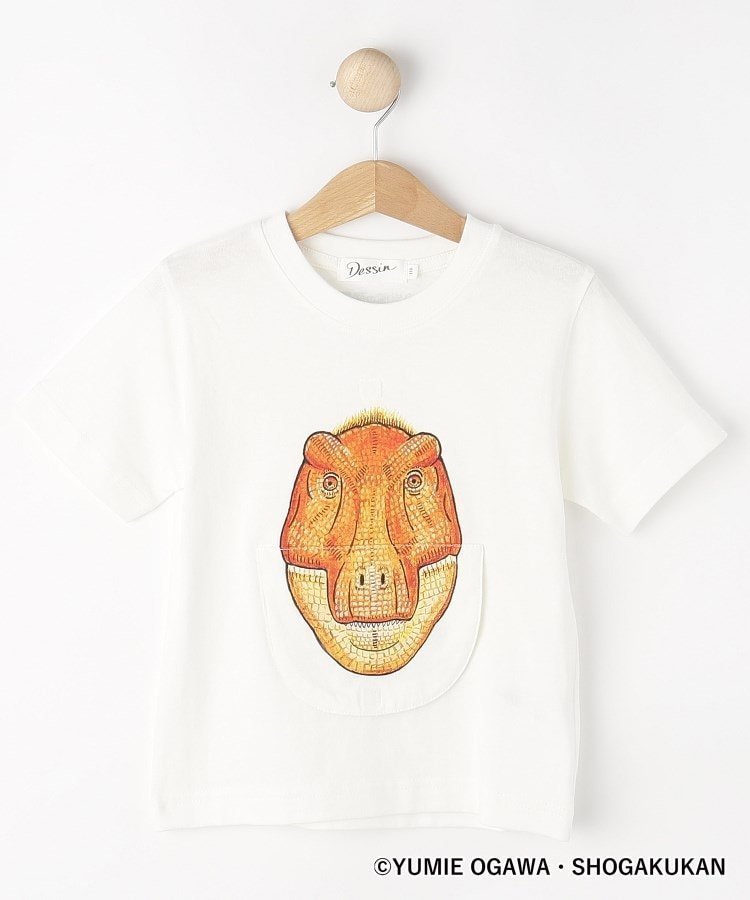 【デッサン/Dessin / KIDS】の【小学館の図鑑NEO コラボ】恐竜Tシャツ インテリア・キッズ・メンズ・レディースファッション・服の通販 founy(ファウニー) 　ファッション　Fashion　キッズファッション　Fashion for Kids　おすすめ　Recommended / Our Picks　コラボ　Collaboration, Collab　ショーツ　Shorts, Short Pants　シンプル　Simple, Minimal　スマート　Smart, Elegant　デニム　Denim, Jeans Material　ホワイト|ID: prp329100004983755 ipo3291000000037333994