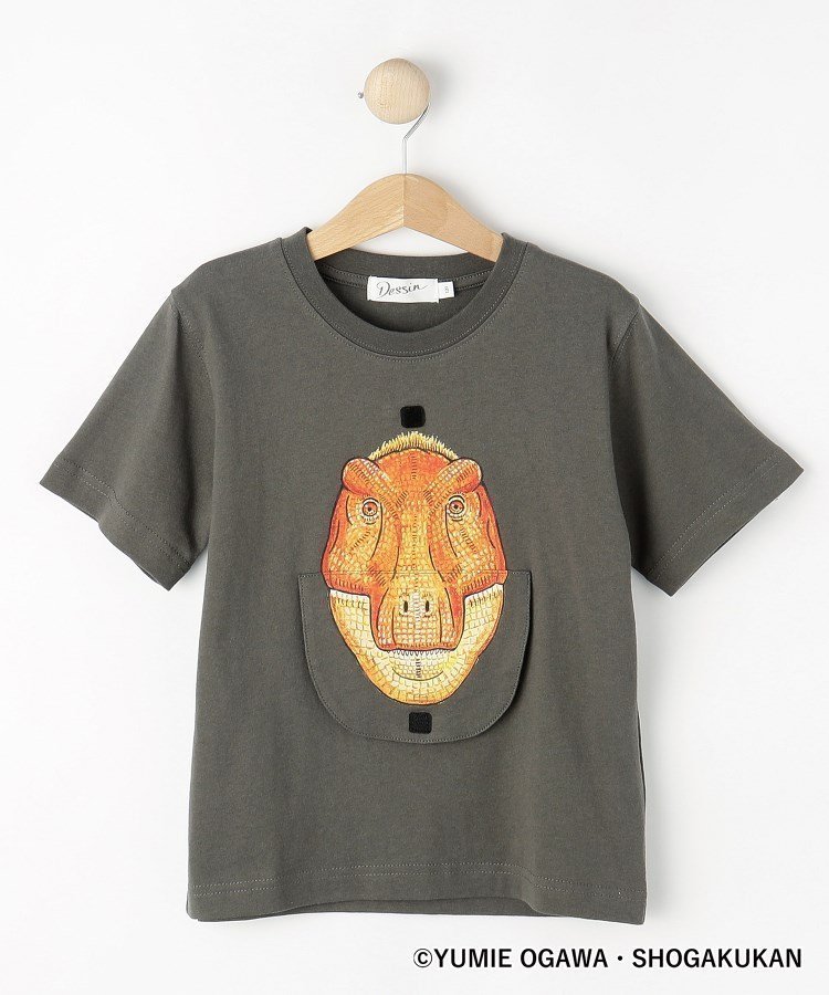 【デッサン/Dessin / KIDS】の【小学館の図鑑NEO コラボ】恐竜Tシャツ インテリア・キッズ・メンズ・レディースファッション・服の通販 founy(ファウニー) 　ファッション　Fashion　キッズファッション　Fashion for Kids　おすすめ　Recommended / Our Picks　コラボ　Collaboration, Collab　ショーツ　Shorts, Short Pants　シンプル　Simple, Minimal　スマート　Smart, Elegant　デニム　Denim, Jeans Material　チャコールグレー|ID: prp329100004983755 ipo3291000000037333995