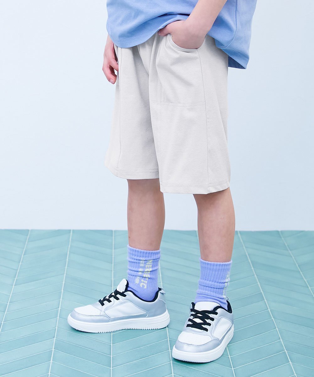 【デビロック/devirock / KIDS】の【イージーウォッシュ】乾燥機OK 防汚 ひざが隠れる 6分丈パンツ 子供服 キッズ 26SS インテリア・キッズ・メンズ・レディースファッション・服の通販 founy(ファウニー) 　ファッション　Fashion　キッズファッション　Fashion for Kids　ボトムス　Bottoms　ストレッチ　Stretch, Stretchy Fabric　なめらか　Smooth, Silky Texture　ポケット　Pocket, Pocket Detail　おすすめ　Recommended / Our Picks　2026年　2026　2026春夏・S/S　Spring/Summer 2026 SS26　Lグレー|ID: prp329100004983756 ipo3291000000037334001