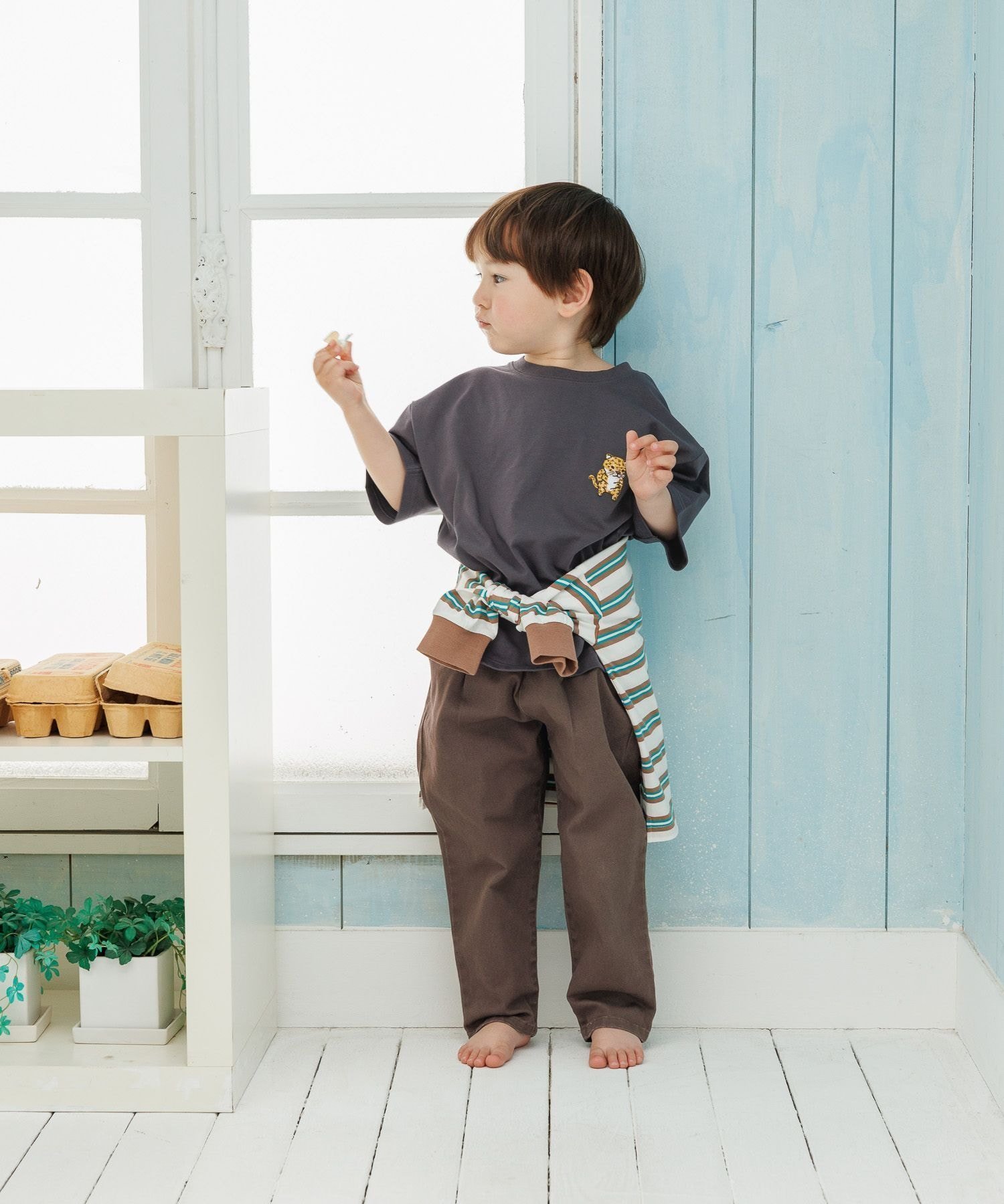 【グローバルワーク/GLOBAL WORK / KIDS】のスゴラクストレッチバルーンパンツ/100-120cm展開/625190 インテリア・キッズ・メンズ・レディースファッション・服の通販 founy(ファウニー) 　ファッション　Fashion　キッズファッション　Fashion for Kids　ボトムス　Bottoms　おすすめ　Recommended / Our Picks　ストライプ　Stripe, Striped Pattern　デニム　Denim, Jeans Material　ミックス　Mix, Mixed Style　ミリタリー　Military, Army Style　ワーク　Workwear, Utility Style　ヴィンテージ　Vintage Style　ブラウン58|ID: prp329100004983763 ipo3291000000037334035