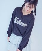 【デビロック/devirock / KIDS】の【chum】UVカット えらべるプリント クロップド丈 長袖Tシャツ ロンT 25AW 大人の最旬トレンドファッション＆コーディネート founy(ファウニー) ファッション Fashion キッズファッション Fashion for Kids クロップド Cropped, Short Length 長袖 Long Sleeve, Full Sleeve プリント Print, Printed Pattern 2025年 2025 2025-2026秋冬・A/W Autumn/Winter 2025–26 AW25–26 thumbnail 011-ラメロゴ-ブラック|ID: prp329100004983765 ipo3291000000037334054