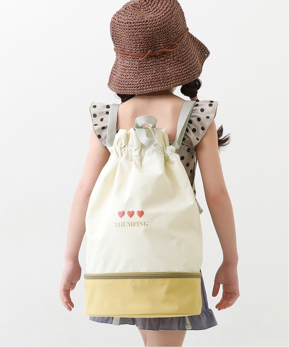 【デビロック/devirock / KIDS】のガールズプールバッグ ナップサック 水着 プールグッズ ビーチバッグ インテリア・キッズ・メンズ・レディースファッション・服の通販 founy(ファウニー) 　ファッション　Fashion　キッズファッション　Fashion for Kids　タオル　Towel, Bath Towel　ビーチ　Beach, Seaside　フリル　Frill, Ruffle　プリント　Print, Printed Pattern　夏　Summer　水着　Swimsuit, Swimwear　オフホワイト|ID: prp329100004983776 ipo3291000000037334147