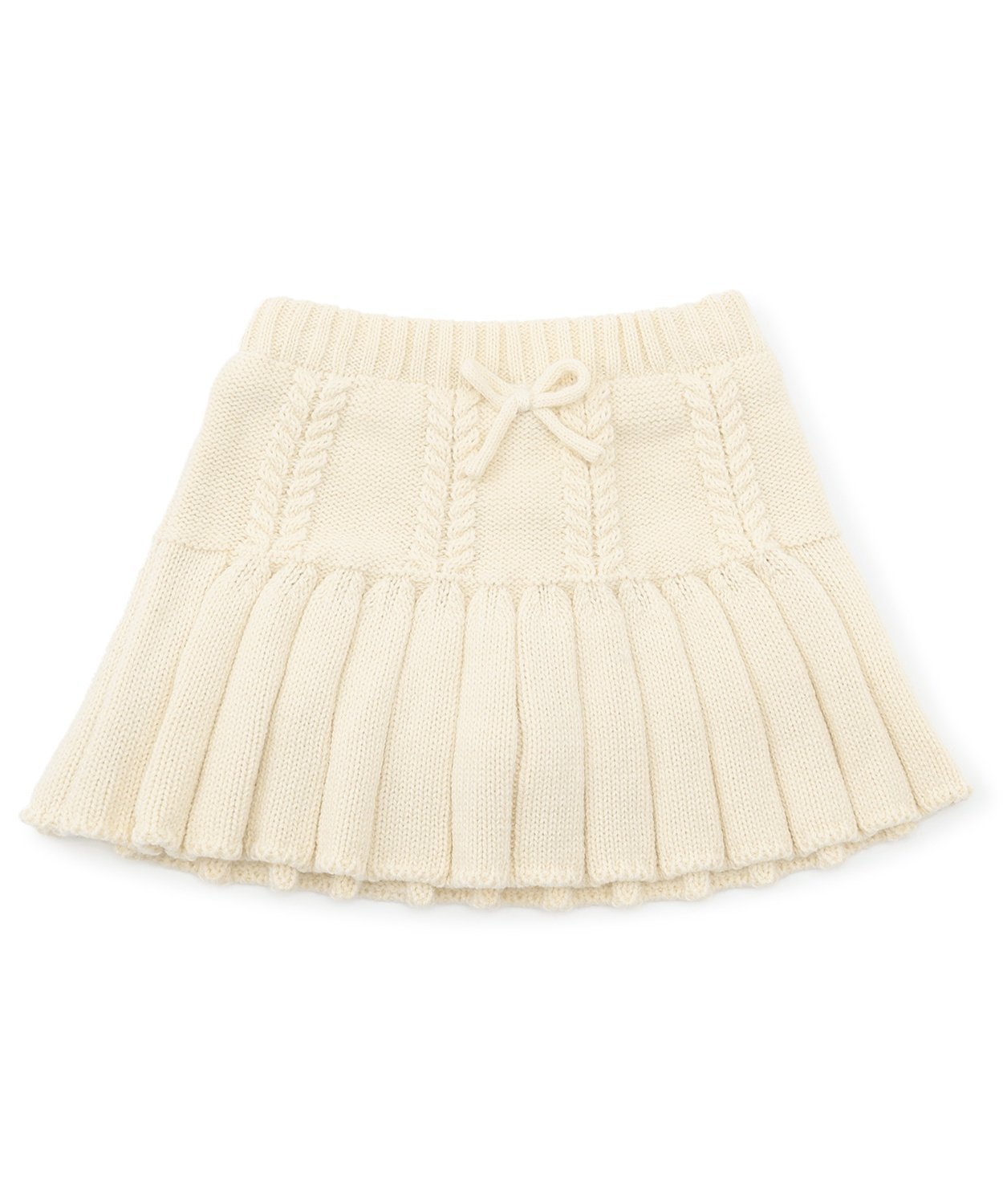 【ナルミヤ オンライン/NARUMIYA ONELINE / KIDS】のニットプリーツスカート インテリア・キッズ・メンズ・レディースファッション・服の通販 founy(ファウニー) 　ファッション　Fashion　キッズファッション　Fashion for Kids　おすすめ　Recommended / Our Picks　プリーツ　Pleats, Pleated　ポケット　Pocket, Pocket Detail　リボン　Ribbon, Bow　洗える　Machine Washable　アイボリー|ID: prp329100004983787 ipo3291000000037334198