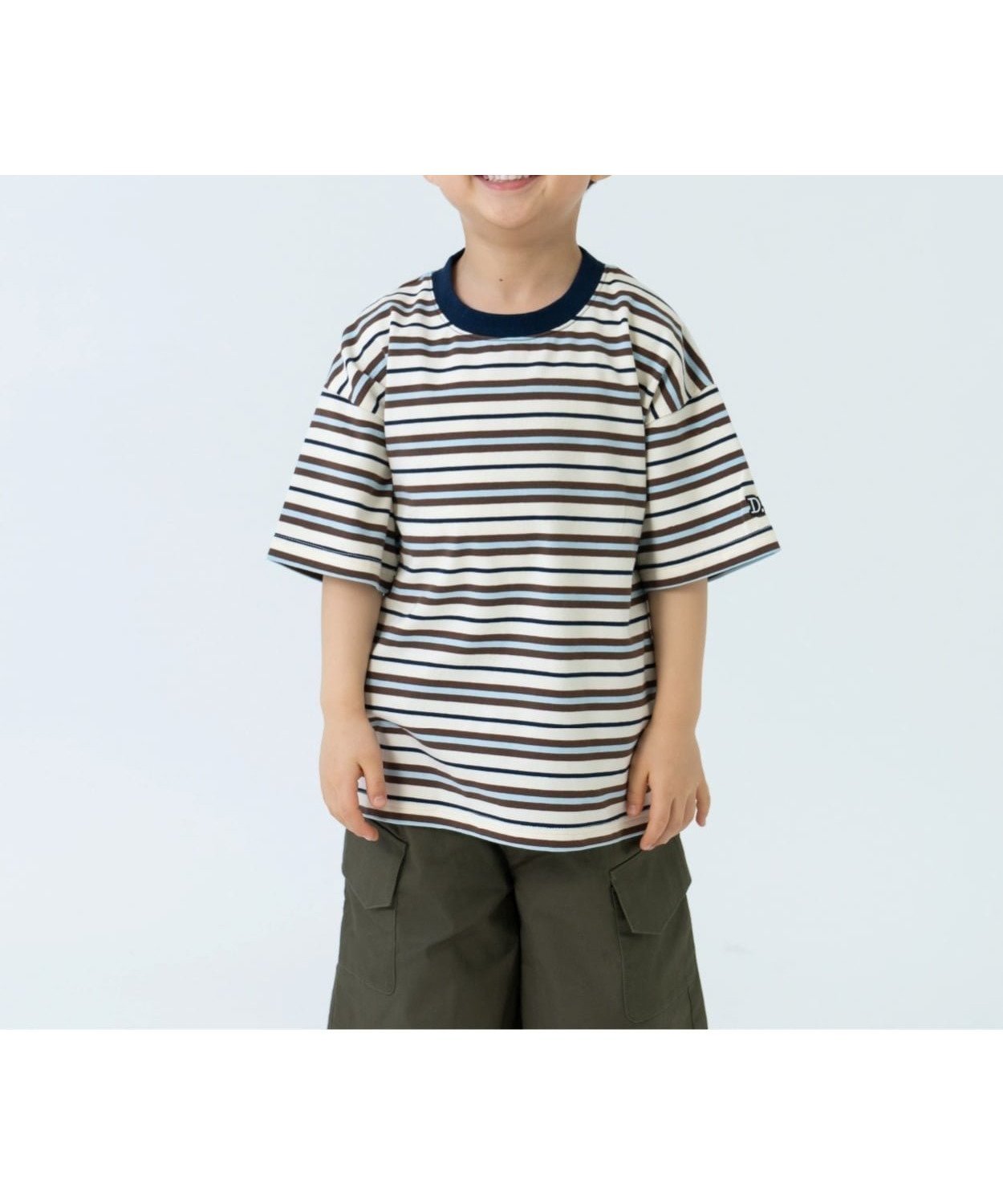 【ナルミヤ オンライン/NARUMIYA ONELINE / KIDS】の【365D】アソートボーダーワイド半袖T インテリア・キッズ・メンズ・レディースファッション・服の通販 founy(ファウニー) 　ファッション　Fashion　キッズファッション　Fashion for Kids　カラフル　Colorful Design　ショート　Short, Short Length　デニム　Denim, Jeans Material　ボトム　Bottoms, Lower Wear　ボーダー　Border, Stripe　ポケット　Pocket, Pocket Detail　半袖　Short Sleeve, Half Sleeve　レギンス　Leggings, Stretch Pants　ワンポイント　One Point, Statement Accent　夏　Summer　茶|ID: prp329100004983799 ipo3291000000037334277