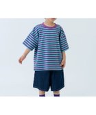 【ナルミヤ オンライン/NARUMIYA ONELINE / KIDS】の【365D】アソートボーダーワイド半袖T 大人の最旬トレンドファッション＆コーディネート founy(ファウニー) ファッション Fashion キッズファッション Fashion for Kids カラフル Colorful Design ショート Short, Short Length デニム Denim, Jeans Material ボトム Bottoms, Lower Wear ボーダー Border, Stripe ポケット Pocket, Pocket Detail 半袖 Short Sleeve, Half Sleeve レギンス Leggings, Stretch Pants ワンポイント One Point, Statement Accent 夏 Summer thumbnail パープル|ID: prp329100004983799 ipo3291000000037334282