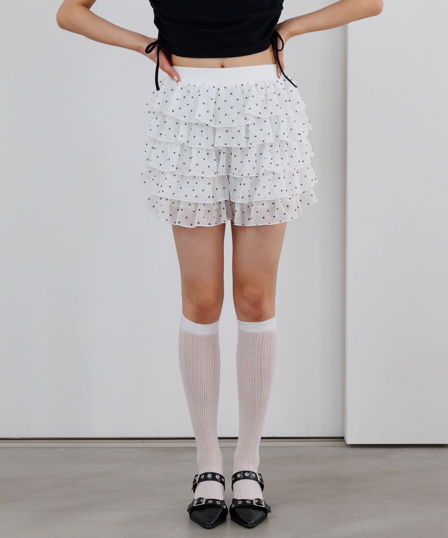 【レピピアルマリオ/repipi armario / KIDS】のアソートフリルショートパンツ インテリア・キッズ・メンズ・レディースファッション・服の通販 founy(ファウニー) 　ファッション　Fashion　キッズファッション　Fashion for Kids　ボトムス　Bottoms　おすすめ　Recommended / Our Picks　ショート　Short, Short Length　スウェット / スエット　Sweatshirt, Sweatwear　スニーカー　Sneakers, Trainers　トレンド　Trend, Trending Now　フリル　Frill, Ruffle　ルーズ　Loose, Oversized　レース　Lace, Lace Fabric　ロング　Long, Long-Length　ドット10|ID: prp329100004983804 ipo3291000000037334298