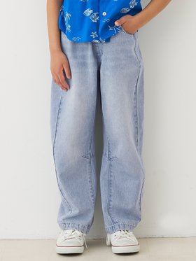 【コカ/coca / KIDS】のキッズ デニムバレルレッグパンツ 大人の最旬トレンドファッション＆コーディネート founy(ファウニー) ファッション Fashion キッズファッション Fashion for Kids ボトムス Bottoms スウェット / スエット Sweatshirt, Sweatwear デニム Denim, Jeans Material トレンド Trend, Trending Now バランス Balance, Style Balance ポケット Pocket, Pocket Detail ロング Long, Long-Length ワイド Wide, Wide Fit 2026年 2026 2026春夏・S/S Spring/Summer 2026 SS26 |ID:prp329100004983822