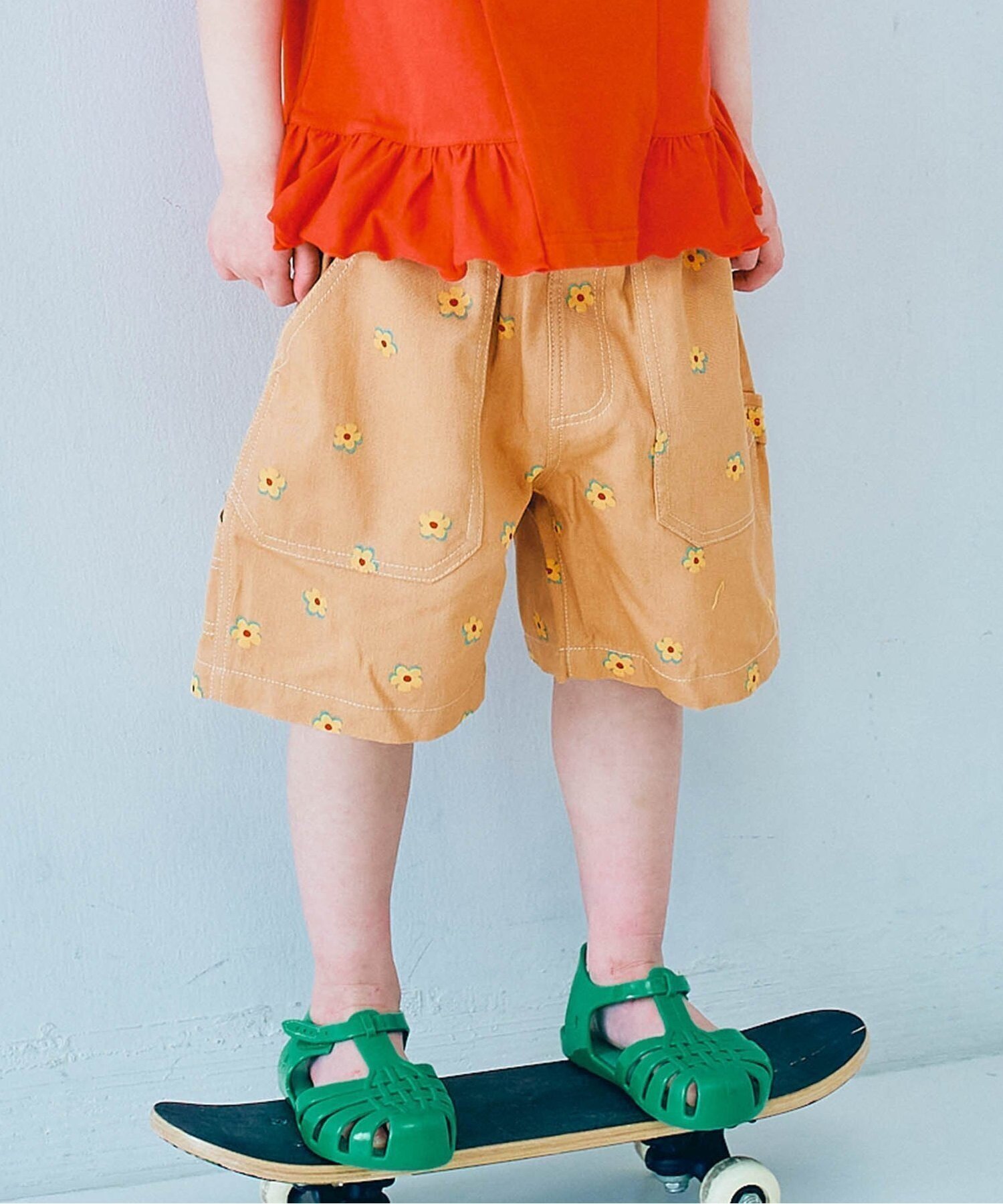 【エフオー オンラインストア/F.O.Online Store / KIDS】のイロチ買いしたい総柄ツイルワークハーフパンツ インテリア・キッズ・メンズ・レディースファッション・服の通販 founy(ファウニー) 　ファッション　Fashion　キッズファッション　Fashion for Kids　ボトムス　Bottoms　シンプル　Simple, Minimal　ハーフ　Half, Half-Length　ブリーチ　Bleach, Washed Finish　プリント　Print, Printed Pattern　ベーシック　Basic, Essential　ポケット　Pocket, Pocket Detail　無地　Plain, Solid Color　ユーズド　Used, Vintage-Look　おすすめ　Recommended / Our Picks　ベージュ|ID: prp329100004983828 ipo3291000000037334448