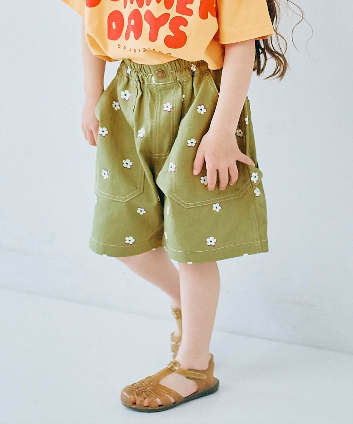 【エフオー オンラインストア/F.O.Online Store / KIDS】のイロチ買いしたい総柄ツイルワークハーフパンツ インテリア・キッズ・メンズ・レディースファッション・服の通販 founy(ファウニー) 　ファッション　Fashion　キッズファッション　Fashion for Kids　ボトムス　Bottoms　シンプル　Simple, Minimal　ハーフ　Half, Half-Length　ブリーチ　Bleach, Washed Finish　プリント　Print, Printed Pattern　ベーシック　Basic, Essential　ポケット　Pocket, Pocket Detail　無地　Plain, Solid Color　ユーズド　Used, Vintage-Look　おすすめ　Recommended / Our Picks　カーキ|ID: prp329100004983828 ipo3291000000037334453
