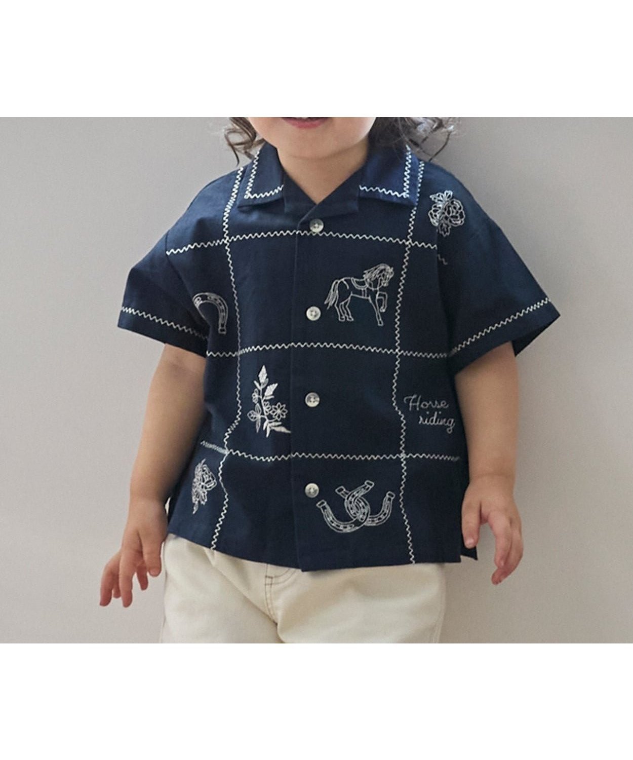 【ナルミヤ オンライン/NARUMIYA ONELINE / KIDS】の【リンク】インド綿刺しゅうシャツ インテリア・キッズ・メンズ・レディースファッション・服の通販 founy(ファウニー) 　ファッション　Fashion　キッズファッション　Fashion for Kids　インド　Indian Textile　セットアップ　Set-Up, Coordinated Outfit　ブロック　Block, Solid Block Pattern　ベビー　Baby, Babywear　ポケット　Pocket, Pocket Detail　モチーフ　Motif, Design Theme　紺|ID: prp329100004983845 ipo3291000000037334604