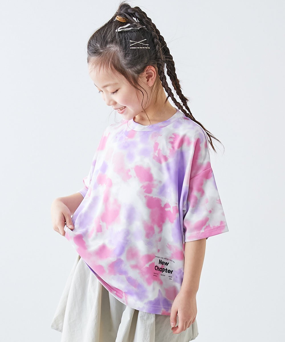 【デビロック/devirock / KIDS】の【涼感 サラッとメッシュ】タイダイTシャツ 子供服 キッズ 男の子 女の子 ロゴ 26SS インテリア・キッズ・メンズ・レディースファッション・服の通販 founy(ファウニー) 　ファッション　Fashion　キッズファッション　Fashion for Kids　サンダル　Sandals, Summer Shoes　ストレッチ　Stretch, Stretchy Fabric　セットアップ　Set-Up, Coordinated Outfit　メッシュ　Mesh, Net Fabric　おすすめ　Recommended / Our Picks　夏　Summer　2026年　2026　2026春夏・S/S　Spring/Summer 2026 SS26　ピンク|ID: prp329100004983863 ipo3291000000037334698