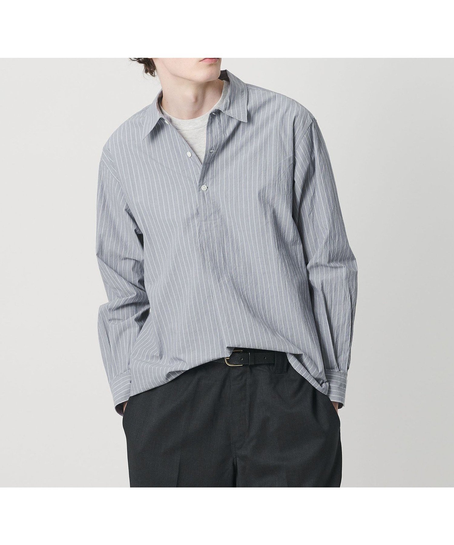 【ビューティ&ユース ユナイテッドアローズ/BEAUTY&YOUTH / UNITED ARROWS / MEN】のTYP ワッシャー ピンストライプ プルオーバーシャツ 大人の最旬トレンドファッション＆コーディネート founy(ファウニー) 　ファッション　Fashion　メンズファッション　Fashion for Men　トップス・カットソー　Cut & Sew Tops　メンズシャツ　Shirts　シンプル　Simple, Minimal　ストライプ　Stripe, Striped Pattern　スラックス　Slacks, Dress Pants　フラット　Flat, Flat Shoes　リラックス　Relax, Relaxed Fit　ワッシャー　Washer, Crinkled Finish　おすすめ　Recommended / Our Picks　エレガント 上品　Elegant　 other-1|ID: prp329100004983869 ipo3291000000037334721