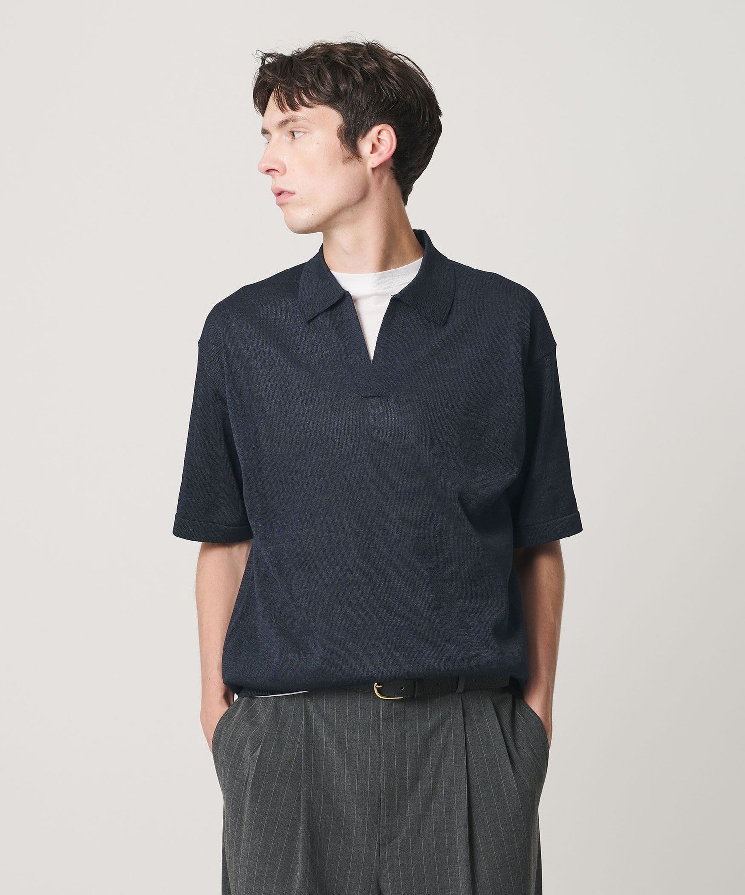 【ビューティ&ユース ユナイテッドアローズ/BEAUTY&YOUTH / UNITED ARROWS / MEN】のシャイン ギマ スキッパー ポロニット ウォッシャブル 大人の最旬トレンドファッション＆コーディネート founy(ファウニー) 　ファッション　Fashion　メンズファッション　Fashion for Men　ウォッシャブル　Machine Washable　エアリー　Airy Texture　春　Spring　カットソー　Cut and Sewn Top　ショーツ　Shorts, Short Pants　スキッパー　Skipper, Open Collar　スラックス　Slacks, Dress Pants　デニム　Denim, Jeans Material　バルーン　Balloon, Balloon Silhouette　フラット　Flat, Flat Shoes　ボトム　Bottoms, Lower Wear　ポロシャツ　Polo Shirt, Collared Tee　半袖　Short Sleeve, Half Sleeve　リラックス　Relax, Relaxed Fit　S/S・春夏　SS, Spring/Summer, Warm Season　おすすめ　Recommended / Our Picks　夏　Summer　エレガント 上品　Elegant　 other-1|ID: prp329100004983871 ipo3291000000037334729