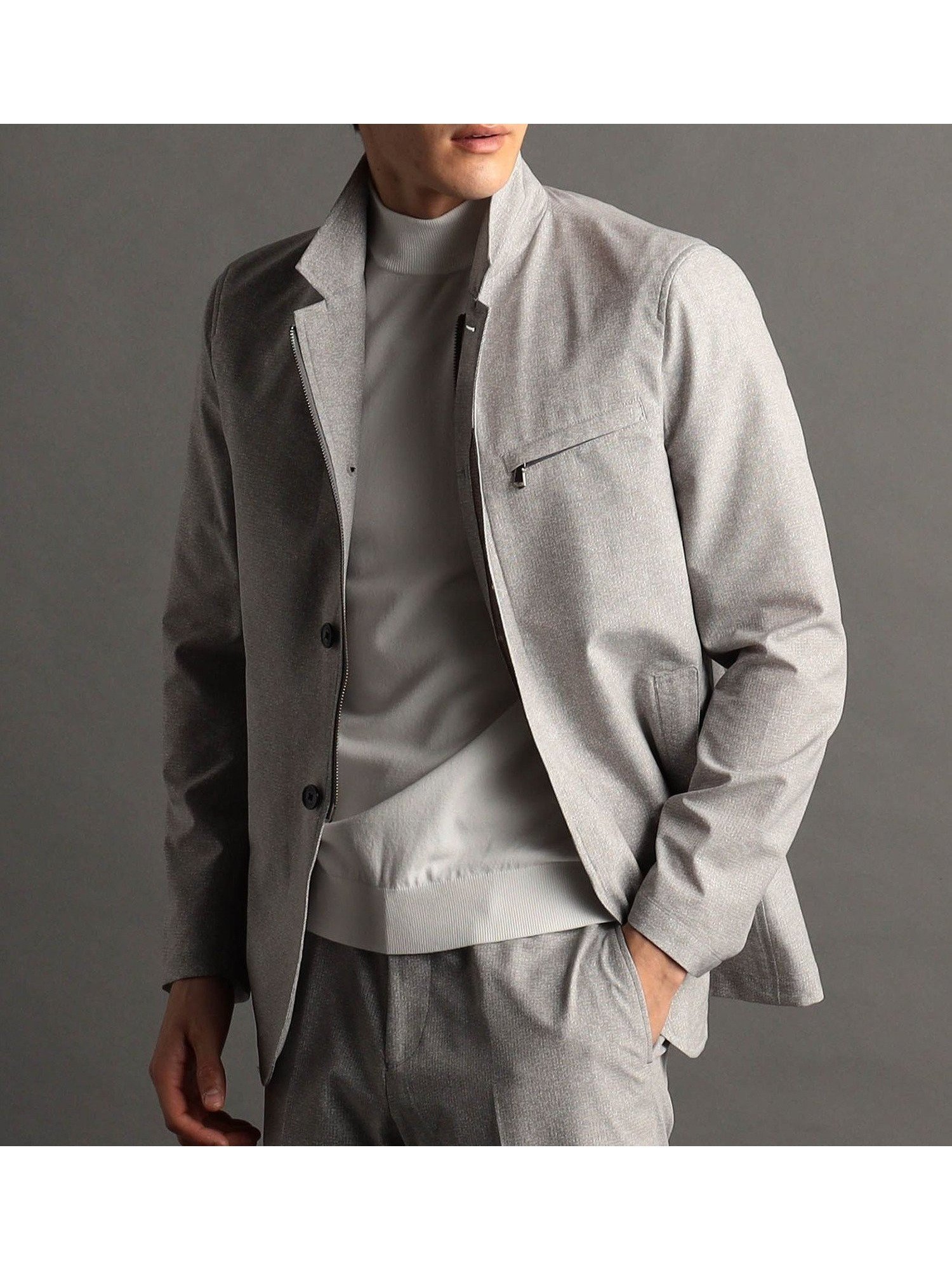 【ニコル/NICOLE / MEN】の【ex/tra】COOL DOTS コンバーチブルジャケット インテリア・キッズ・メンズ・レディースファッション・服の通販 founy(ファウニー) 　ファッション　Fashion　メンズファッション　Fashion for Men　吸水　Absorbent, Quick-Dry　ジャケット　Jacket, Outerwear　スタンド　Stand Collar, Upright Stand　ストレッチ　Stretch, Stretchy Fabric　スマート　Smart, Elegant　スラックス　Slacks, Dress Pants　セットアップ　Set-Up, Coordinated Outfit　ポケット　Pocket, Pocket Detail　ラグジュアリー　Luxury, Elegant　おすすめ　Recommended / Our Picks　19ライトグレー|ID: prp329100004983874 ipo3291000000037334744