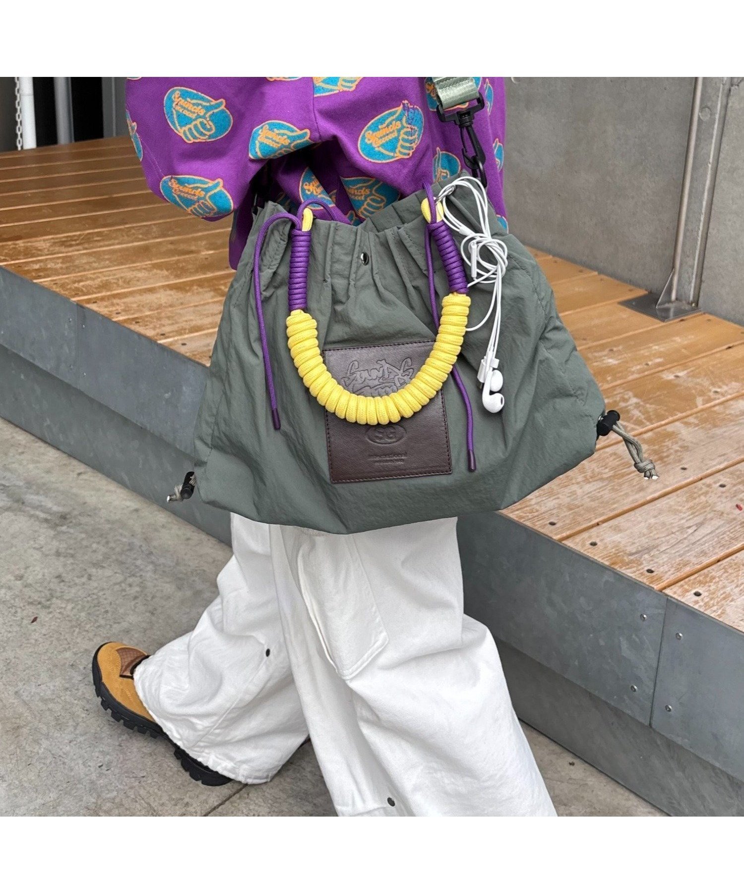 【チャオパニックティピー/CIAOPANIC TYPY / MEN】の【SOUNDS GOOOOD】2WAYナイロンタックギャザーパラコードBAG インテリア・キッズ・メンズ・レディースファッション・服の通販 founy(ファウニー) 　ファッション　Fashion　メンズファッション　Fashion for Men　バッグ　Bags　おすすめ　Recommended / Our Picks　スタイリッシュ　Stylish, Fashionable　ミックス　Mix, Mixed Style　軽量　Lightweight, Ultra Light　カーキ|ID: prp329100004983889 ipo3291000000037334809