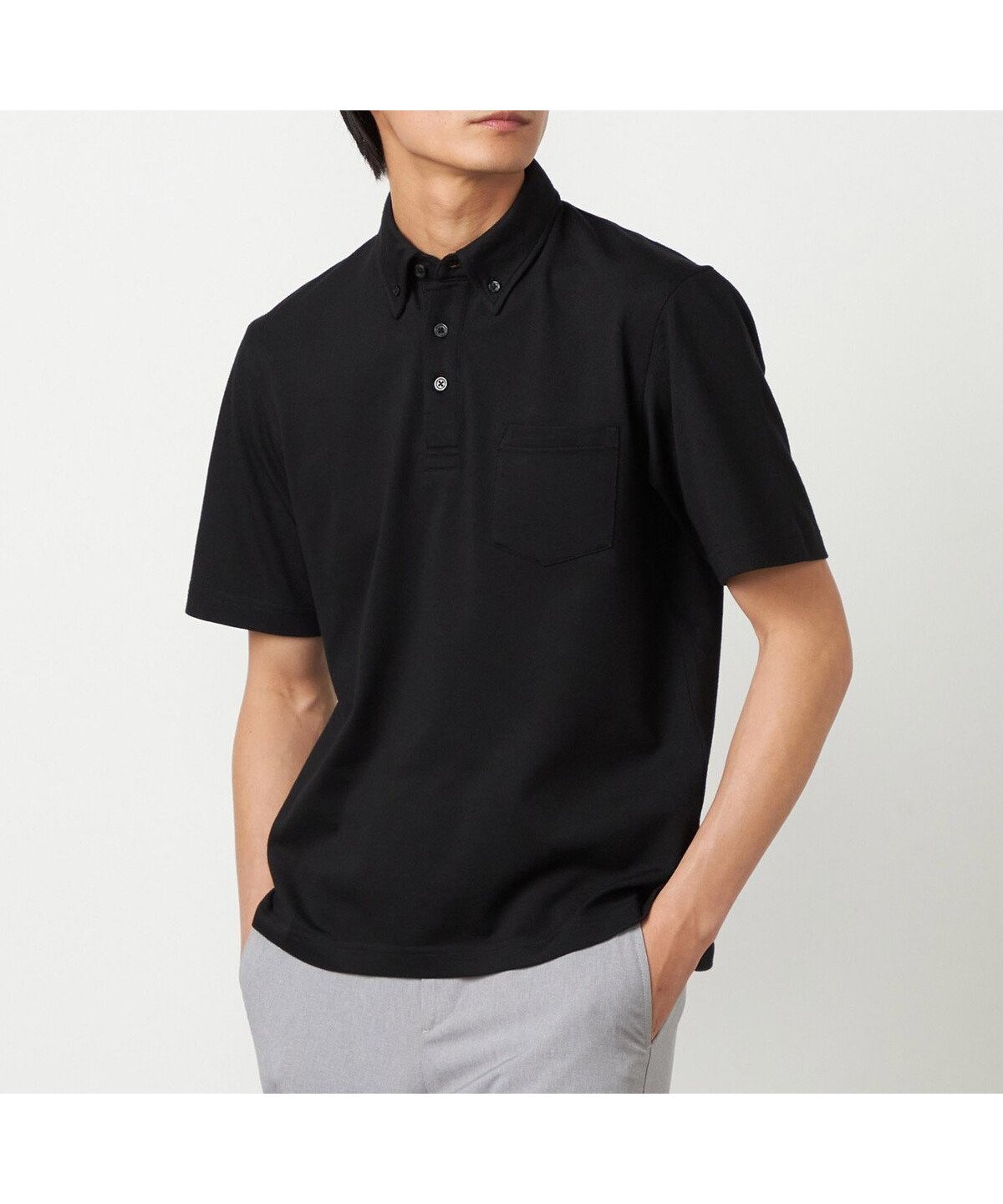 【コムサイズム/COMME CA ISM / MEN】の【吸水速乾】カノコポロシャツ インテリア・キッズ・メンズ・レディースファッション・服の通販 founy(ファウニー) 　ファッション　Fashion　メンズファッション　Fashion for Men　インナー　Innerwear　吸水　Absorbent, Quick-Dry　シンプル　Simple, Minimal　スマート　Smart, Elegant　スリット　Slit, Slit Detail　ダウン　Down, Puffer　フィット　Fit, Slim Fit　ベーシック　Basic, Essential　ポロシャツ　Polo Shirt, Collared Tee　ビジネス 仕事 通勤　Business / Work / Commuting　ブラック|ID: prp329100004983941 ipo3291000000037335065