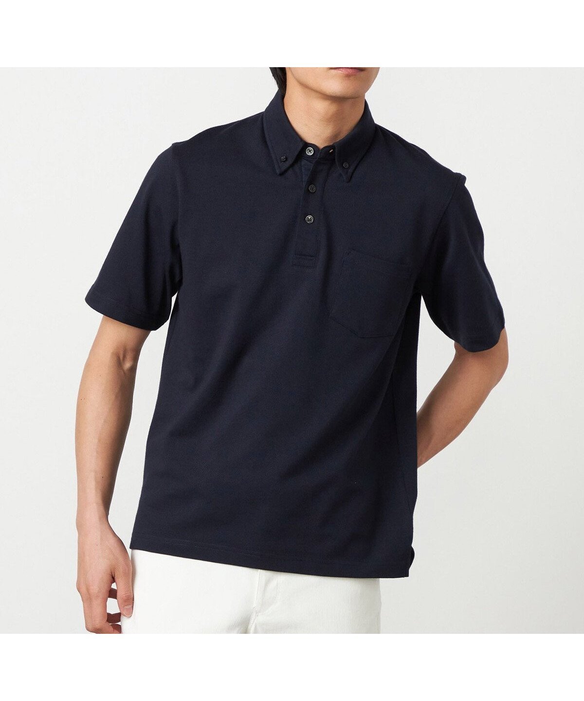 【コムサイズム/COMME CA ISM / MEN】の【吸水速乾】カノコポロシャツ インテリア・キッズ・メンズ・レディースファッション・服の通販 founy(ファウニー) 　ファッション　Fashion　メンズファッション　Fashion for Men　インナー　Innerwear　吸水　Absorbent, Quick-Dry　シンプル　Simple, Minimal　スマート　Smart, Elegant　スリット　Slit, Slit Detail　ダウン　Down, Puffer　フィット　Fit, Slim Fit　ベーシック　Basic, Essential　ポロシャツ　Polo Shirt, Collared Tee　ビジネス 仕事 通勤　Business / Work / Commuting　ネイビー|ID: prp329100004983941 ipo3291000000037335066