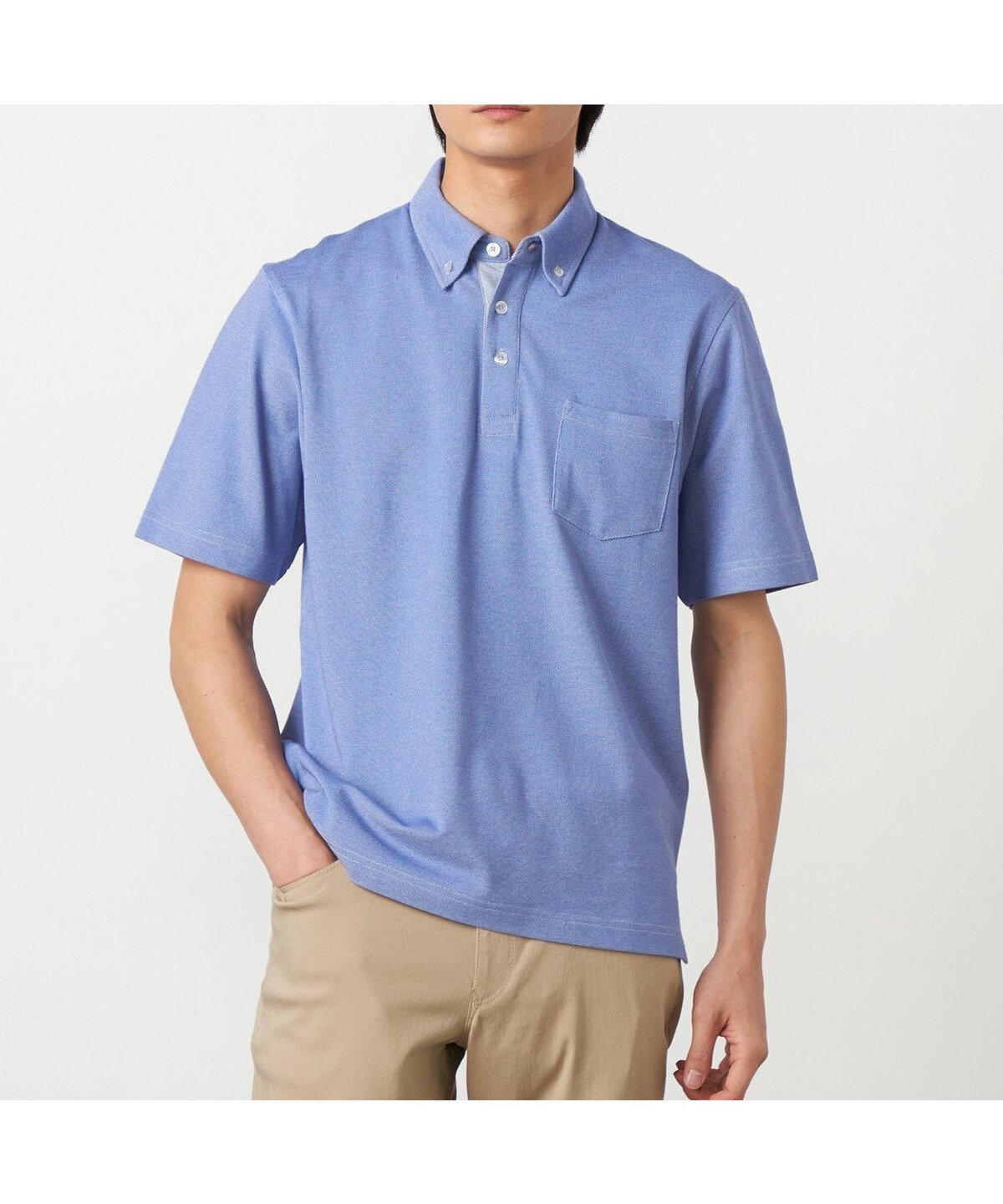 【コムサイズム/COMME CA ISM / MEN】の【吸水速乾】カノコポロシャツ インテリア・キッズ・メンズ・レディースファッション・服の通販 founy(ファウニー) 　ファッション　Fashion　メンズファッション　Fashion for Men　インナー　Innerwear　吸水　Absorbent, Quick-Dry　シンプル　Simple, Minimal　スマート　Smart, Elegant　スリット　Slit, Slit Detail　ダウン　Down, Puffer　フィット　Fit, Slim Fit　ベーシック　Basic, Essential　ポロシャツ　Polo Shirt, Collared Tee　ビジネス 仕事 通勤　Business / Work / Commuting　サックス|ID: prp329100004983941 ipo3291000000037335067