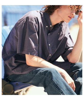 【ビショップ/Bshop / MEN】のコットンワッシャー ボタンダウン半袖シャツ CHECK MEN 大人の最旬トレンドファッション＆コーディネート founy(ファウニー) ファッション Fashion メンズファッション Fashion for Men ショーツ Shorts, Short Pants ストライプ Stripe, Striped Pattern スポーツ Sports, Activewear ダウン Down, Puffer チェック Check, Plaid, Tartan ワッシャー Washer, Crinkled Finish 半袖 Short Sleeve, Half Sleeve 無地 Plain, Solid Color |ID:prp329100004983944
