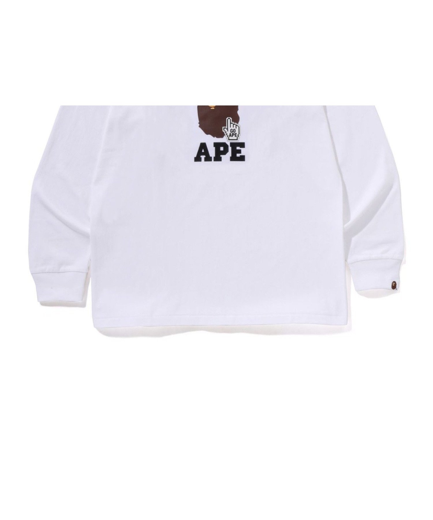 【ア ベイシング エイプ/A BATHING APE】のGO APE POINTER COLLEGE LS TEE BAPEC インテリア・キッズ・メンズ・レディースファッション・服の通販 founy(ファウニー) 　ファッション　Fashion　レディースファッション　Fashion for Women　インナー　Innerwear　グラフィック　Graphic, Graphic Design　スリーブ　Sleeve, Long Sleeve / Short Sleeve　フロント　Front, Front Design　プリント　Print, Printed Pattern　モチーフ　Motif, Design Theme　ラバー　Rubber, Rubber Sole　ロング　Long, Long-Length　WHITE|ID: prp329100004983974 ipo3291000000037335204