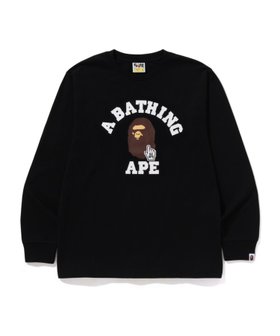 【ア ベイシング エイプ/A BATHING APE】のGO APE POINTER COLLEGE LS TEE BAPEC 大人の最旬トレンドファッション＆コーディネート founy(ファウニー) ファッション Fashion レディースファッション Fashion for Women インナー Innerwear グラフィック Graphic, Graphic Design スリーブ Sleeve, Long Sleeve / Short Sleeve フロント Front, Front Design プリント Print, Printed Pattern モチーフ Motif, Design Theme ラバー Rubber, Rubber Sole ロング Long, Long-Length |ID:prp329100004983974