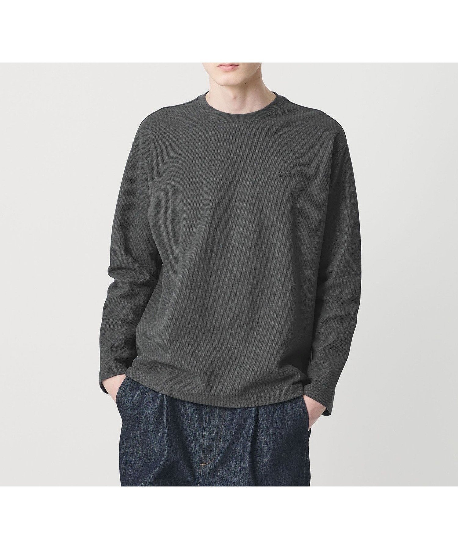 【ビューティ&ユース ユナイテッドアローズ/BEAUTY&YOUTH / UNITED ARROWS / MEN】のLACOSTE for BEAUTY YOUTH ワントーン ロング スリーブ カットソー インテリア・キッズ・メンズ・レディースファッション・服の通販 founy(ファウニー) 　ファッション　Fashion　メンズファッション　Fashion for Men　トップス・カットソー　Cut & Sew Tops　カットソー　Cut and Sewn Top　鹿の子　Piqué, Kanoko Fabric　ショート　Short, Short Length　ジャケット　Jacket, Outerwear　スラックス　Slacks, Dress Pants　スリーブ　Sleeve, Long Sleeve / Short Sleeve　デニム　Denim, Jeans Material　バランス　Balance, Style Balance　フランス　France, French　ポロシャツ　Polo Shirt, Collared Tee　別注　Limited Edition, Custom Order　メンズ　Men's, Menswear　リラックス　Relax, Relaxed Fit　ロング　Long, Long-Length　DK.GRAY|ID: prp329100004983992 ipo3291000000037335278
