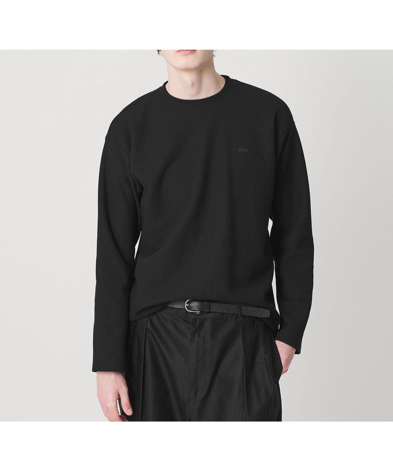 【ビューティ&ユース ユナイテッドアローズ/BEAUTY&YOUTH / UNITED ARROWS / MEN】のLACOSTE for BEAUTY YOUTH ワントーン ロング スリーブ カットソー インテリア・キッズ・メンズ・レディースファッション・服の通販 founy(ファウニー) 　ファッション　Fashion　メンズファッション　Fashion for Men　トップス・カットソー　Cut & Sew Tops　カットソー　Cut and Sewn Top　鹿の子　Piqué, Kanoko Fabric　ショート　Short, Short Length　ジャケット　Jacket, Outerwear　スラックス　Slacks, Dress Pants　スリーブ　Sleeve, Long Sleeve / Short Sleeve　デニム　Denim, Jeans Material　バランス　Balance, Style Balance　フランス　France, French　ポロシャツ　Polo Shirt, Collared Tee　別注　Limited Edition, Custom Order　メンズ　Men's, Menswear　リラックス　Relax, Relaxed Fit　ロング　Long, Long-Length　BLACK|ID: prp329100004983992 ipo3291000000037335280