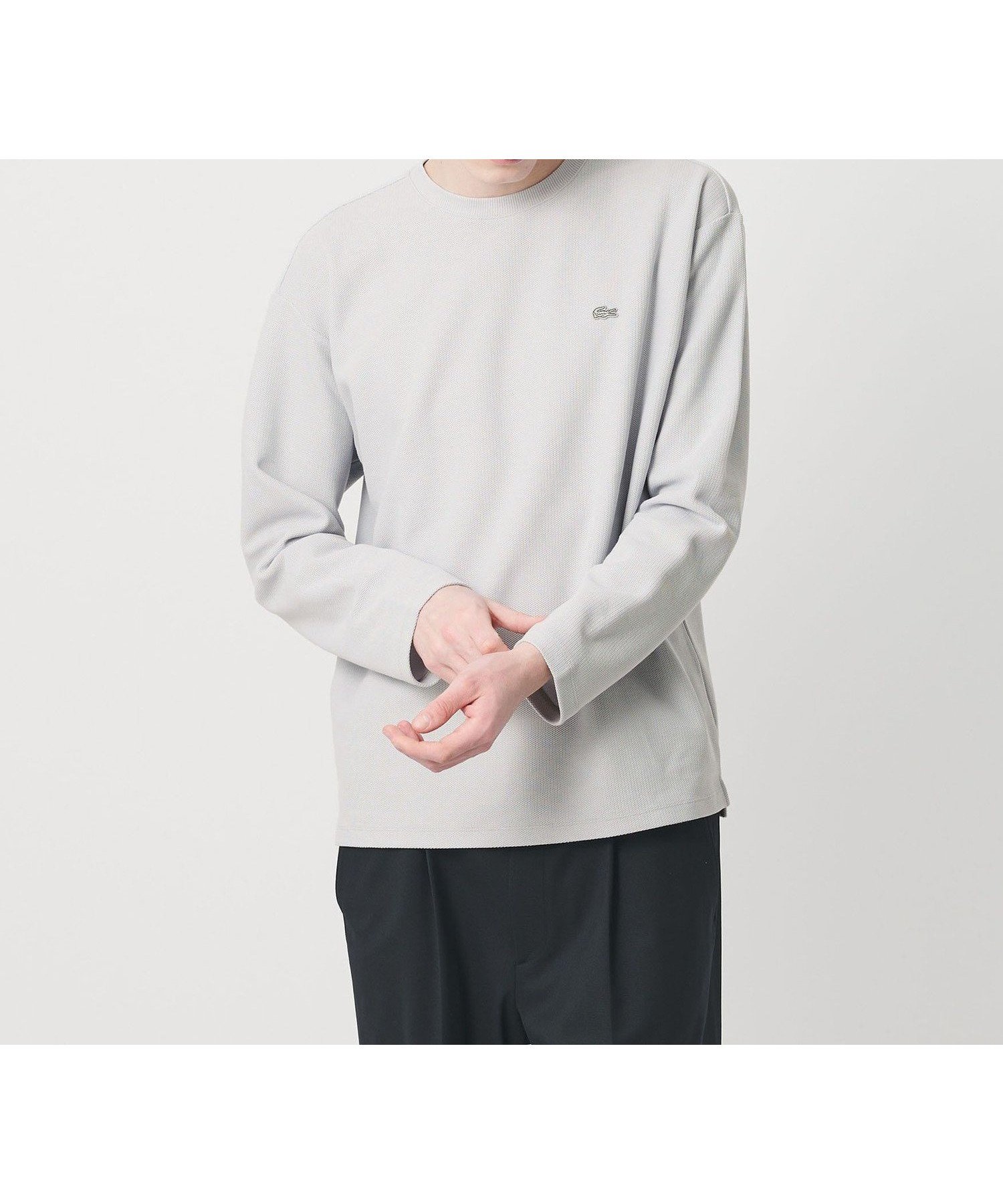 【ビューティ&ユース ユナイテッドアローズ/BEAUTY&YOUTH / UNITED ARROWS / MEN】のLACOSTE for BEAUTY YOUTH ワントーン ロング スリーブ カットソー インテリア・キッズ・メンズ・レディースファッション・服の通販 founy(ファウニー) 　ファッション　Fashion　メンズファッション　Fashion for Men　トップス・カットソー　Cut & Sew Tops　カットソー　Cut and Sewn Top　鹿の子　Piqué, Kanoko Fabric　ショート　Short, Short Length　ジャケット　Jacket, Outerwear　スラックス　Slacks, Dress Pants　スリーブ　Sleeve, Long Sleeve / Short Sleeve　デニム　Denim, Jeans Material　バランス　Balance, Style Balance　フランス　France, French　ポロシャツ　Polo Shirt, Collared Tee　別注　Limited Edition, Custom Order　メンズ　Men's, Menswear　リラックス　Relax, Relaxed Fit　ロング　Long, Long-Length　LT.GRAY|ID: prp329100004983992 ipo3291000000037335281