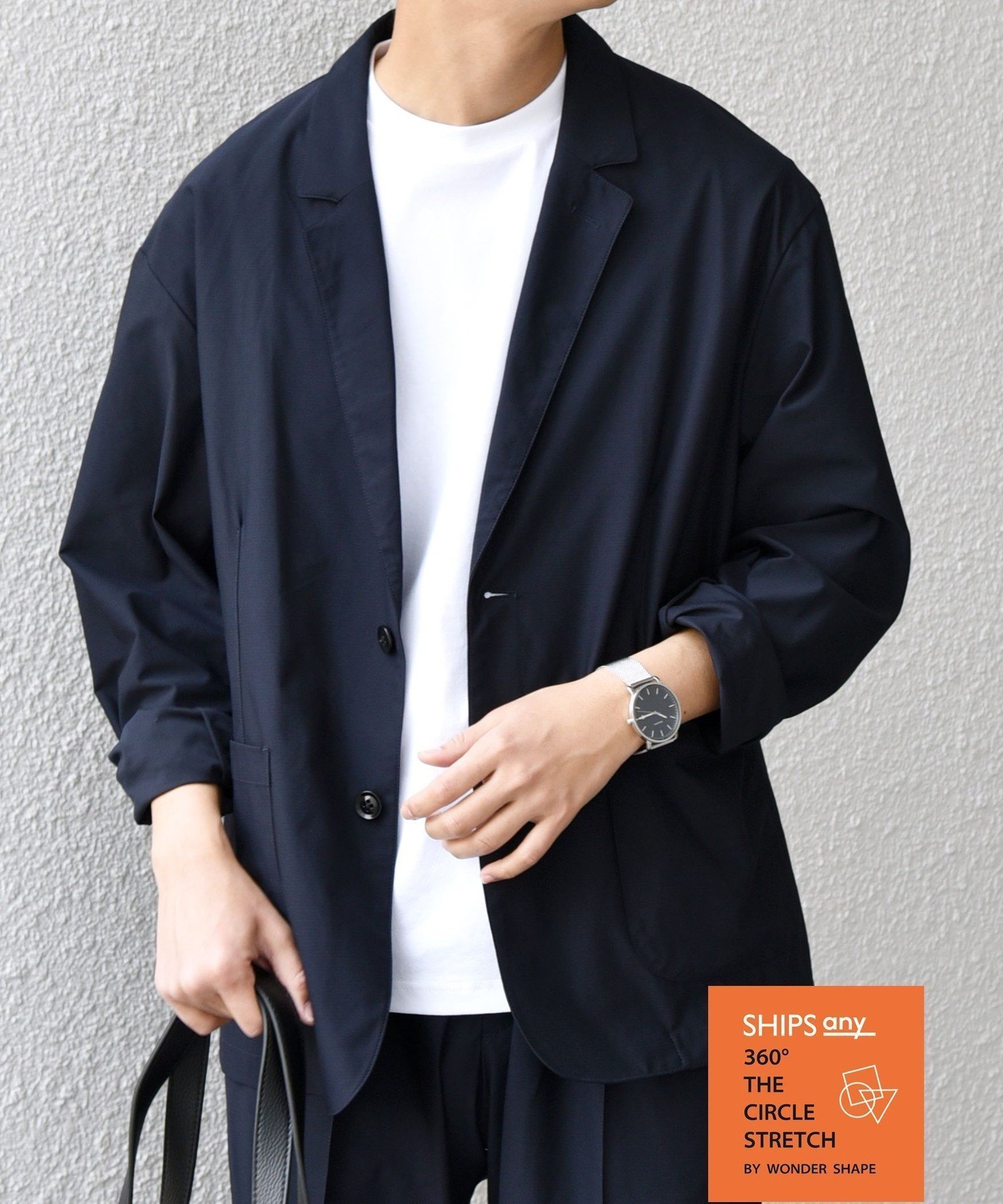 【シップス/SHIPS / MEN】のSHIPS any 360° THE CIRCLE STRETCH リラックス ジャケット(セットアップ対応) インテリア・キッズ・メンズ・レディースファッション・服の通販 founy(ファウニー) 　ファッション　Fashion　メンズファッション　Fashion for Men　セットアップ　Matching Sets　吸水　Absorbent, Quick-Dry　軽量　Lightweight, Ultra Light　シンプル　Simple, Minimal　ジャケット　Jacket, Outerwear　ストレッチ　Stretch, Stretchy Fabric　セットアップ　Set-Up, Coordinated Outfit　パイピング　Piping, Trim Design　ポケット　Pocket, Pocket Detail　ポロシャツ　Polo Shirt, Collared Tee　メッシュ　Mesh, Net Fabric　リラックス　Relax, Relaxed Fit　おすすめ　Recommended / Our Picks　夏　Summer　ビジネス 仕事 通勤　Business / Work / Commuting　ネイビー|ID: prp329100004983997 ipo3291000000037335294