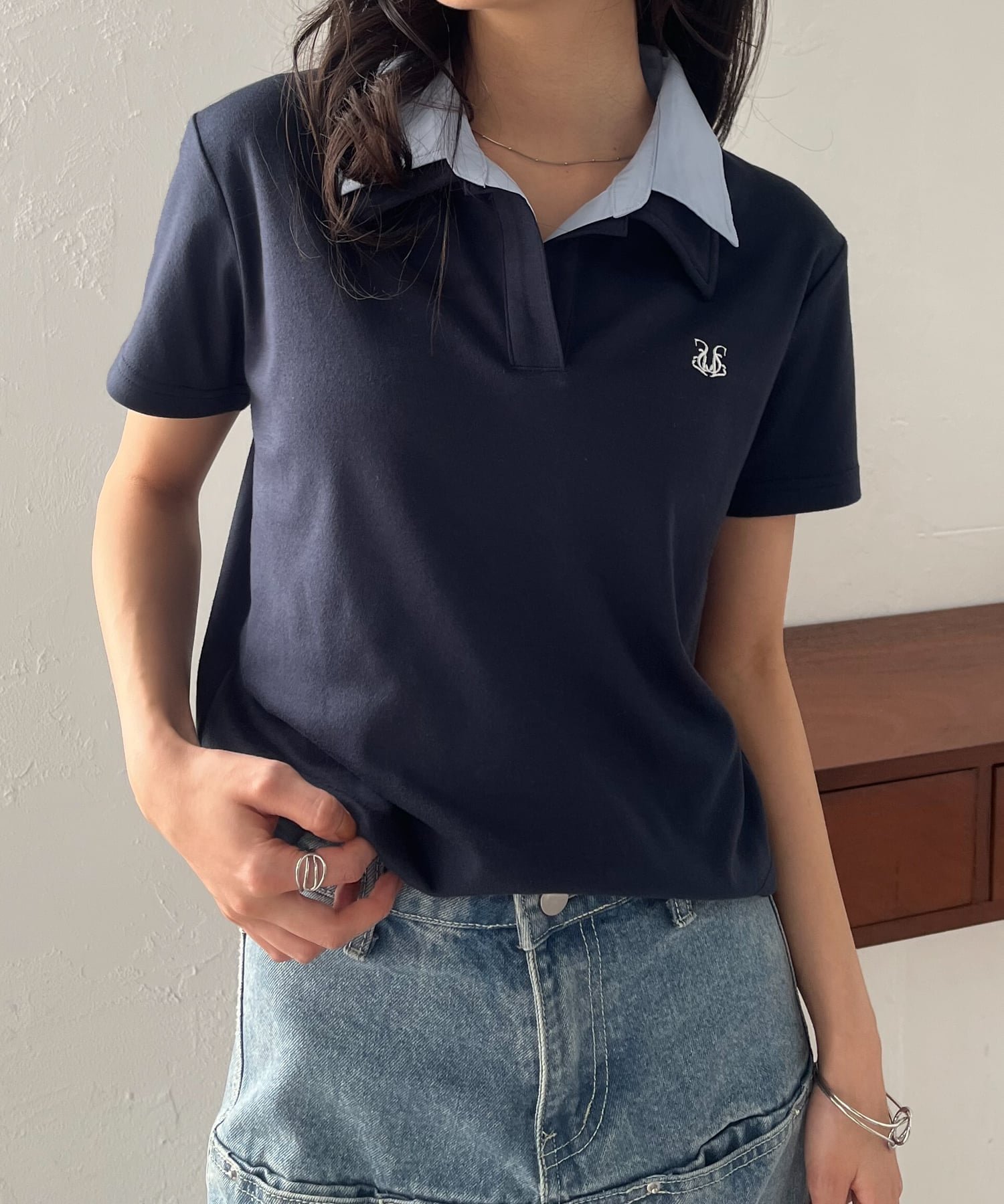 【ラナン/Ranan】のRANAN/レイヤード襟付きカットソー インテリア・キッズ・メンズ・レディースファッション・服の通販 founy(ファウニー) 　ファッション　Fashion　レディースファッション　Fashion for Women　トップス・カットソー　Cut & Sew Tops　カットソー・ベーシックTシャツ　Cut-and-Sewn Tops / Stretch Tees & Basics　春　Spring　カットソー　Cut and Sewn Top　コンパクト　Compact, Small Size　シンプル　Simple, Minimal　スラックス　Slacks, Dress Pants　タイトスカート　Pencil Skirt, Tight Skirt　デニム　Denim, Jeans Material　トレンド　Trend, Trending Now　バランス　Balance, Style Balance　ポケット　Pocket, Pocket Detail　ワンポイント　One Point, Statement Accent　S/S・春夏　SS, Spring/Summer, Warm Season　夏　Summer　エレガント 上品　Elegant　ビジネス 仕事 通勤　Business / Work / Commuting　NE|ID: prp329100004984137 ipo3291000000037337230