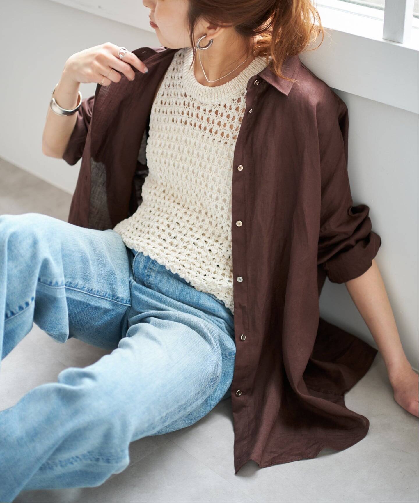 【スピック&スパン/Spick & Span】の《新色有り / 追加》 80リネンカシュクール ビッグシャツ インテリア・キッズ・メンズ・レディースファッション・服の通販 founy(ファウニー) 　ファッション　Fashion　レディースファッション　Fashion for Women　トップス・カットソー　Cut & Sew Tops　シャツ・ブラウス・オフィスカジュアル　Elegant Blouses & Button-Ups　イエロー　Yellow　インナー　Innerwear　オレンジ　Orange　カシュクール　Wrap Design　タンク　Tank Top, Sleeveless Top　定番　Standard, Basic Item　人気　Popular, Best Seller　ビッグ　Big, Oversized　リネン　Linen, Linen Fabric　再入荷　Restock / Back in Stock　おすすめ　Recommended / Our Picks　夏　Summer　エレガント 上品　Elegant　ブラウン|ID: prp329100004984141 ipo3291000000037337244