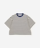 【ビショップ/Bshop】のマーセライズ クルーネック 半袖プルオーバー WOMEN 大人の最旬トレンドファッション＆コーディネート founy(ファウニー) ファッション Fashion レディースファッション Fashion for Women トップス・カットソー Cut & Sew Tops カジュアルプルオーバー・ニットトップス Pullovers & Knit Tops / Casual Pullovers カットソー Cut and Sewn Top ショルダー Shoulder, Shoulder Strap ショート Short, Short Length ドロップ Drop Shoulder, Dropped Style フランス France, French ボーダー Border, Stripe ワイド Wide, Wide Fit 半袖 Short Sleeve, Half Sleeve thumbnail BLACK系1|ID: prp329100004984154 ipo3291000000037337336