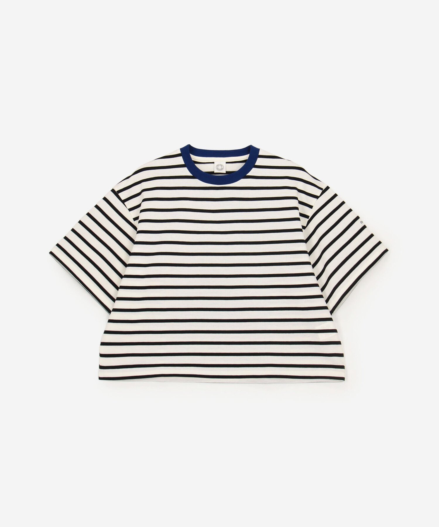 【ビショップ/Bshop】のマーセライズ クルーネック 半袖プルオーバー WOMEN インテリア・キッズ・メンズ・レディースファッション・服の通販 founy(ファウニー) 　ファッション　Fashion　レディースファッション　Fashion for Women　トップス・カットソー　Cut & Sew Tops　カジュアルプルオーバー・ニットトップス　Pullovers & Knit Tops / Casual Pullovers　カットソー　Cut and Sewn Top　ショルダー　Shoulder, Shoulder Strap　ショート　Short, Short Length　ドロップ　Drop Shoulder, Dropped Style　フランス　France, French　ボーダー　Border, Stripe　ワイド　Wide, Wide Fit　半袖　Short Sleeve, Half Sleeve　BLACK系1|ID: prp329100004984154 ipo3291000000037337336